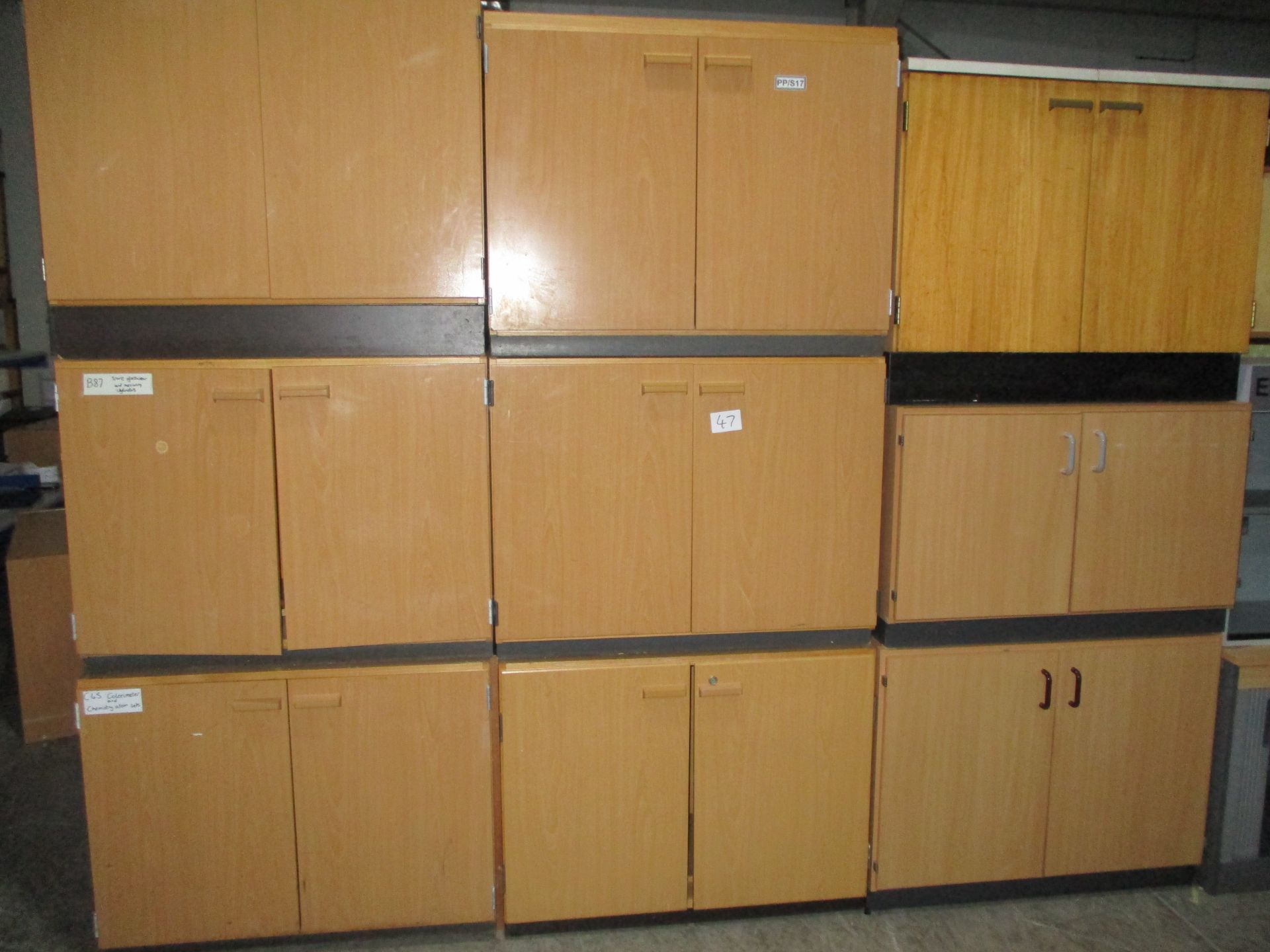 9 X Double Door Science Cupboards