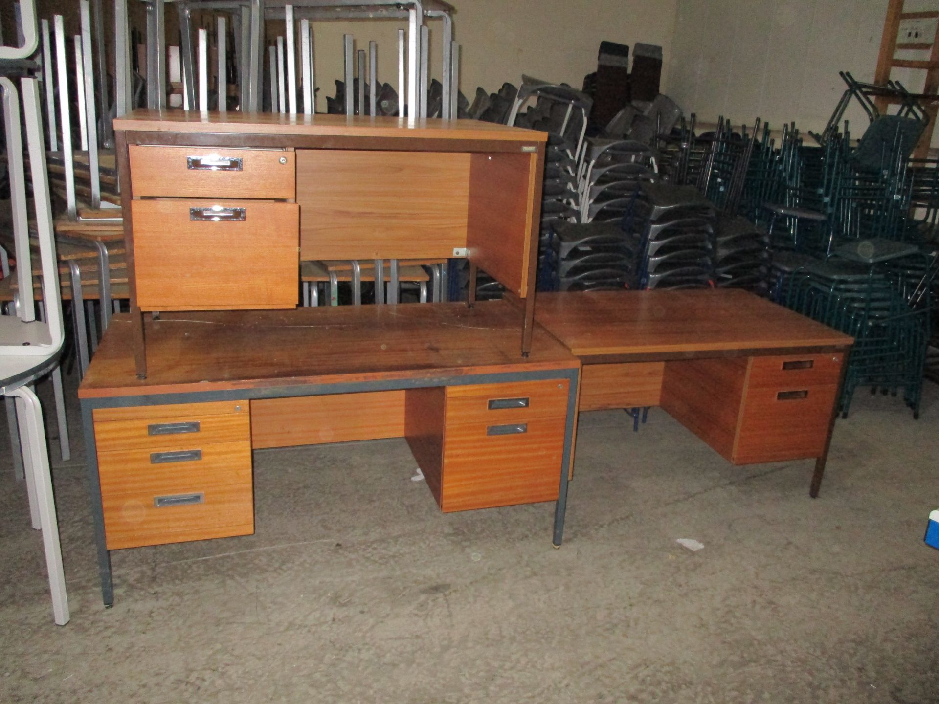 3 X Dark Wood Desks