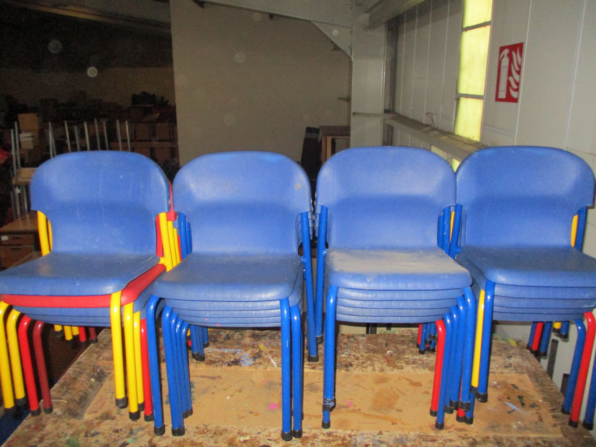 77 X Blue Junior School Stacking Chairs