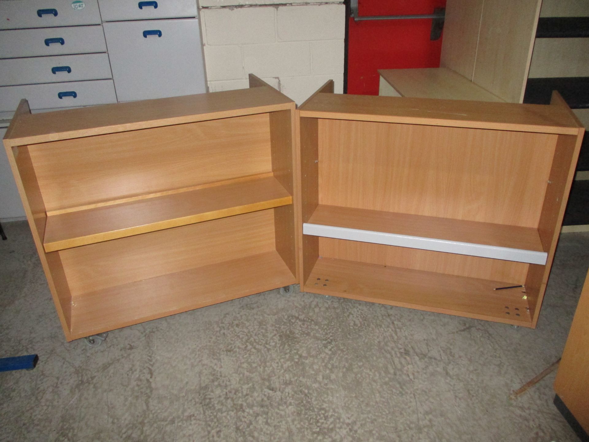 2 X Beech Double Sided Bookcases