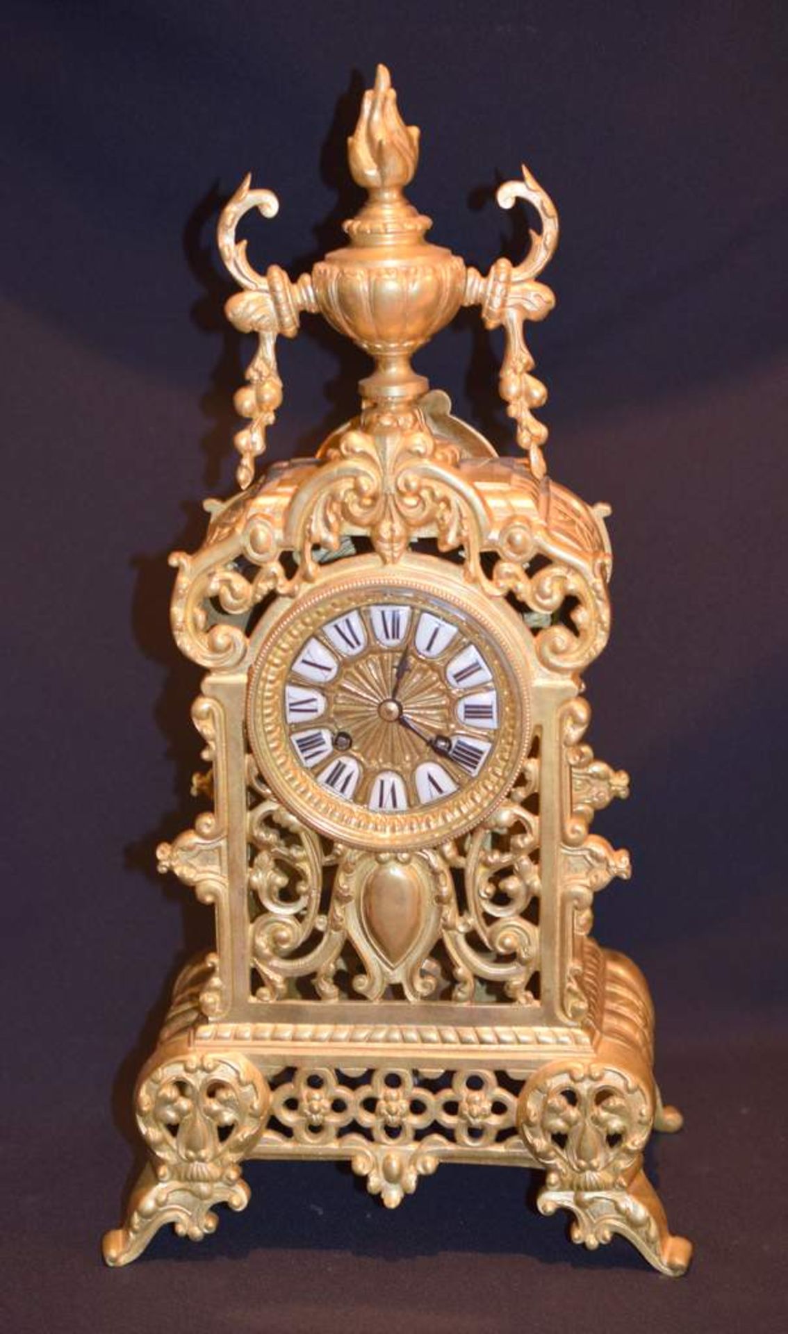 French Empire 8 Day Bronze Chiming Clock -- c1850-80
