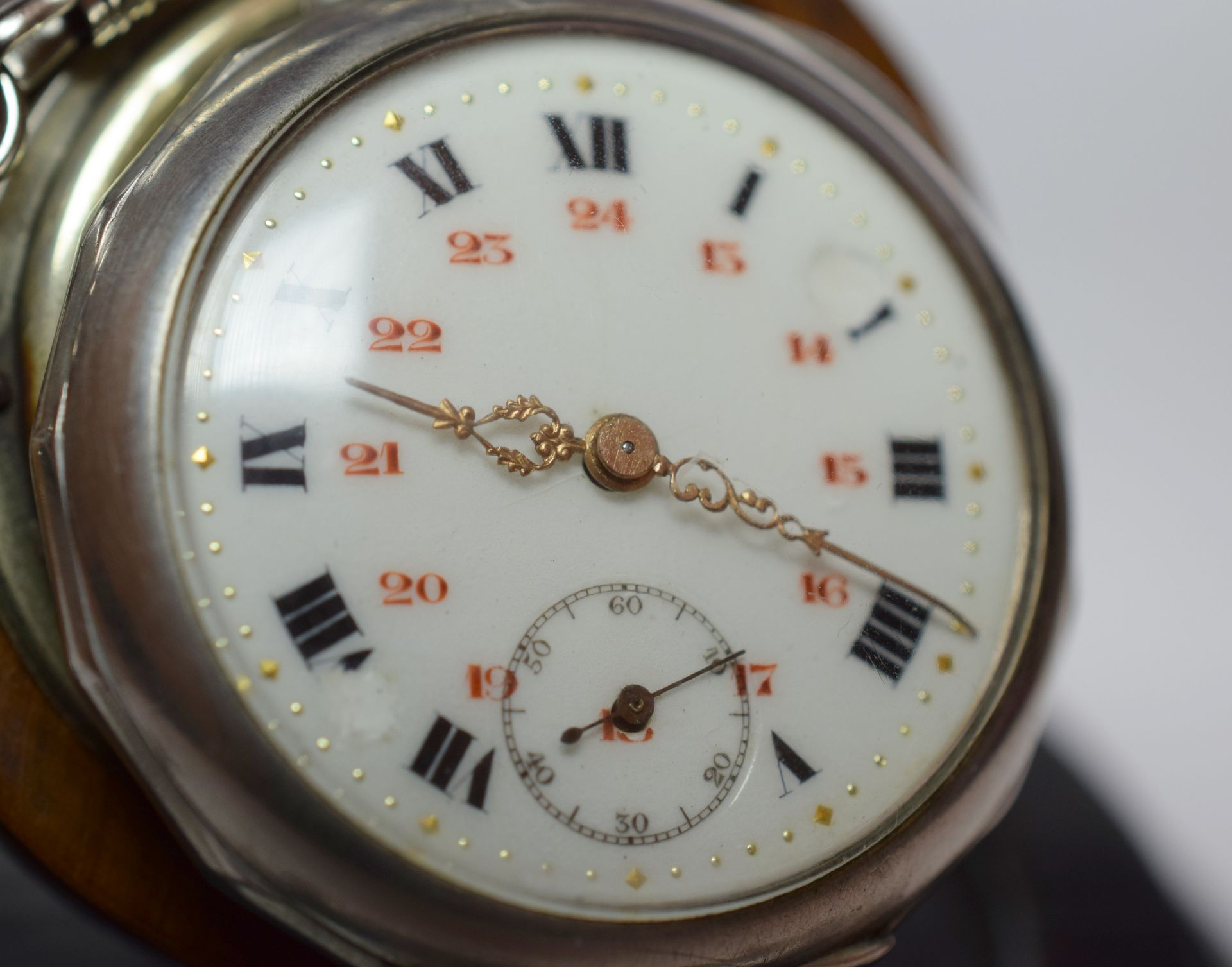 Silver Cased French Pocket Watch With Movement Signed C.Crettiez On Display Stand - Image 2 of 9
