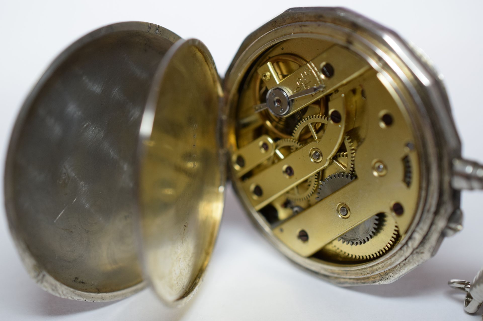 Silver Cased French Pocket Watch With Movement Signed C.Crettiez On Display Stand - Image 6 of 9