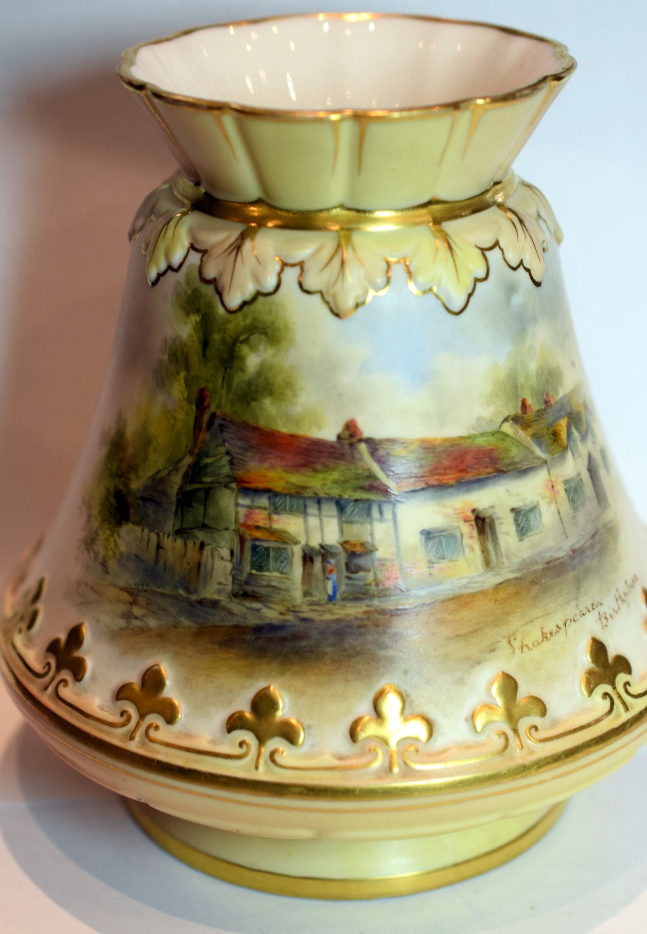 Royal Worcester Hand Painted Vase c1890