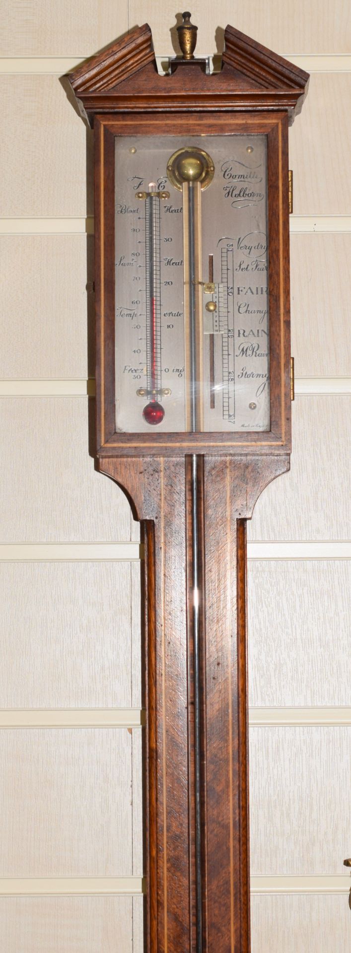 Comitti Of London Mahogany Stick Barometer *** reserve lowered *** - Image 5 of 10