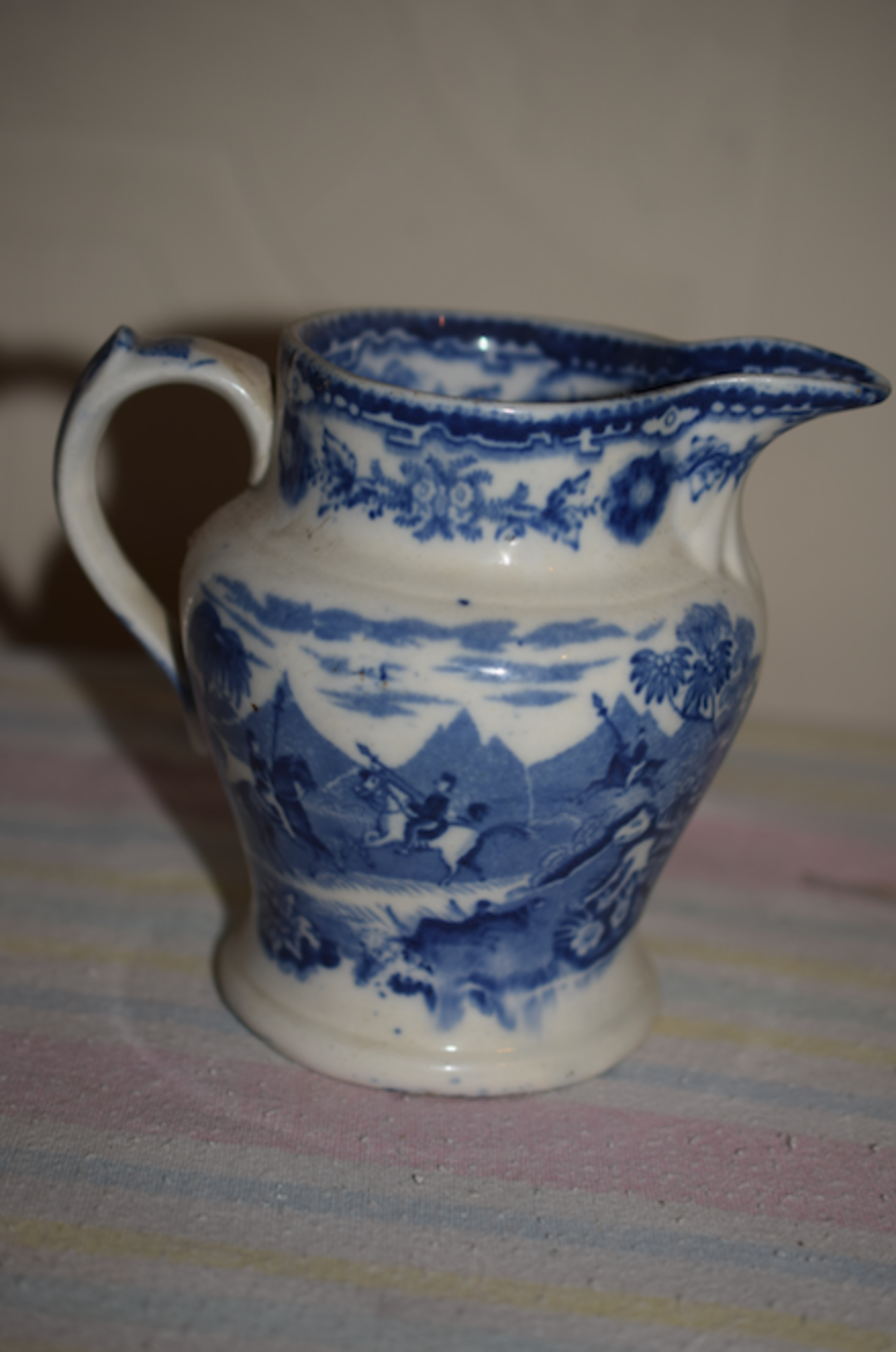 Victorian Blue & White Milk Jug NO RESERVE