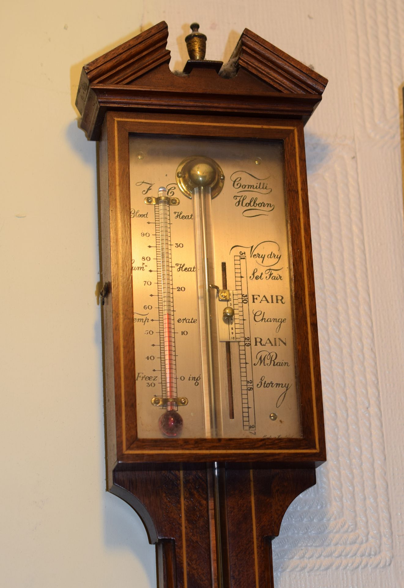 Comitti Of London Mahogany Stick Barometer *** reserve lowered ***