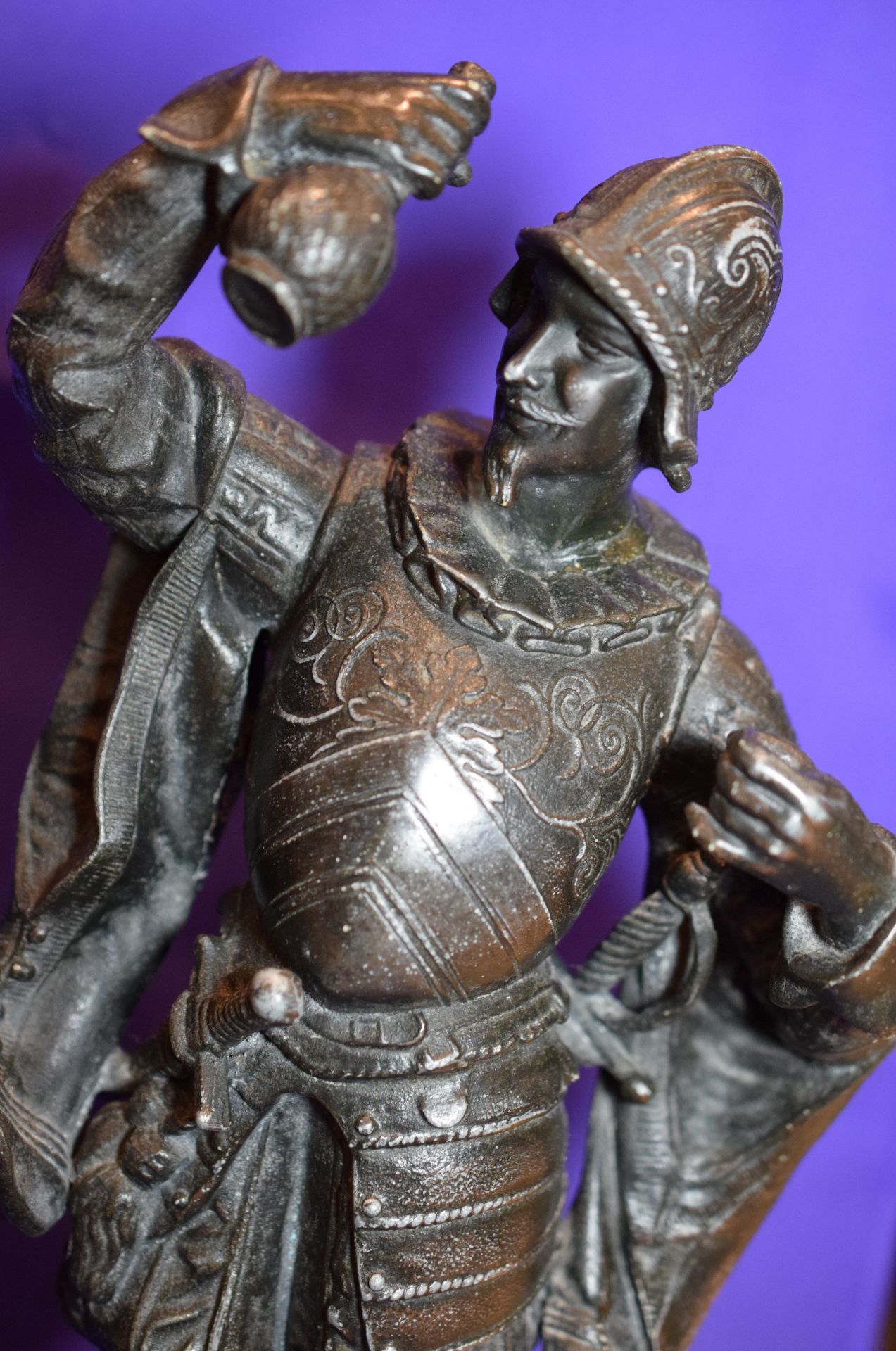 Pair Of Bronzed Spelter Figures Of Spanish Conquistadors - Image 3 of 6