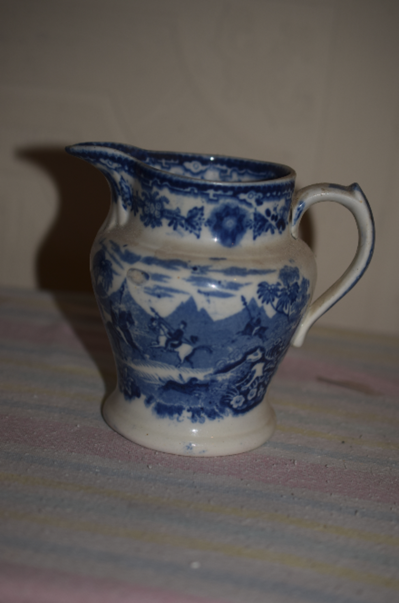 Victorian Blue & White Milk Jug NO RESERVE - Image 2 of 3