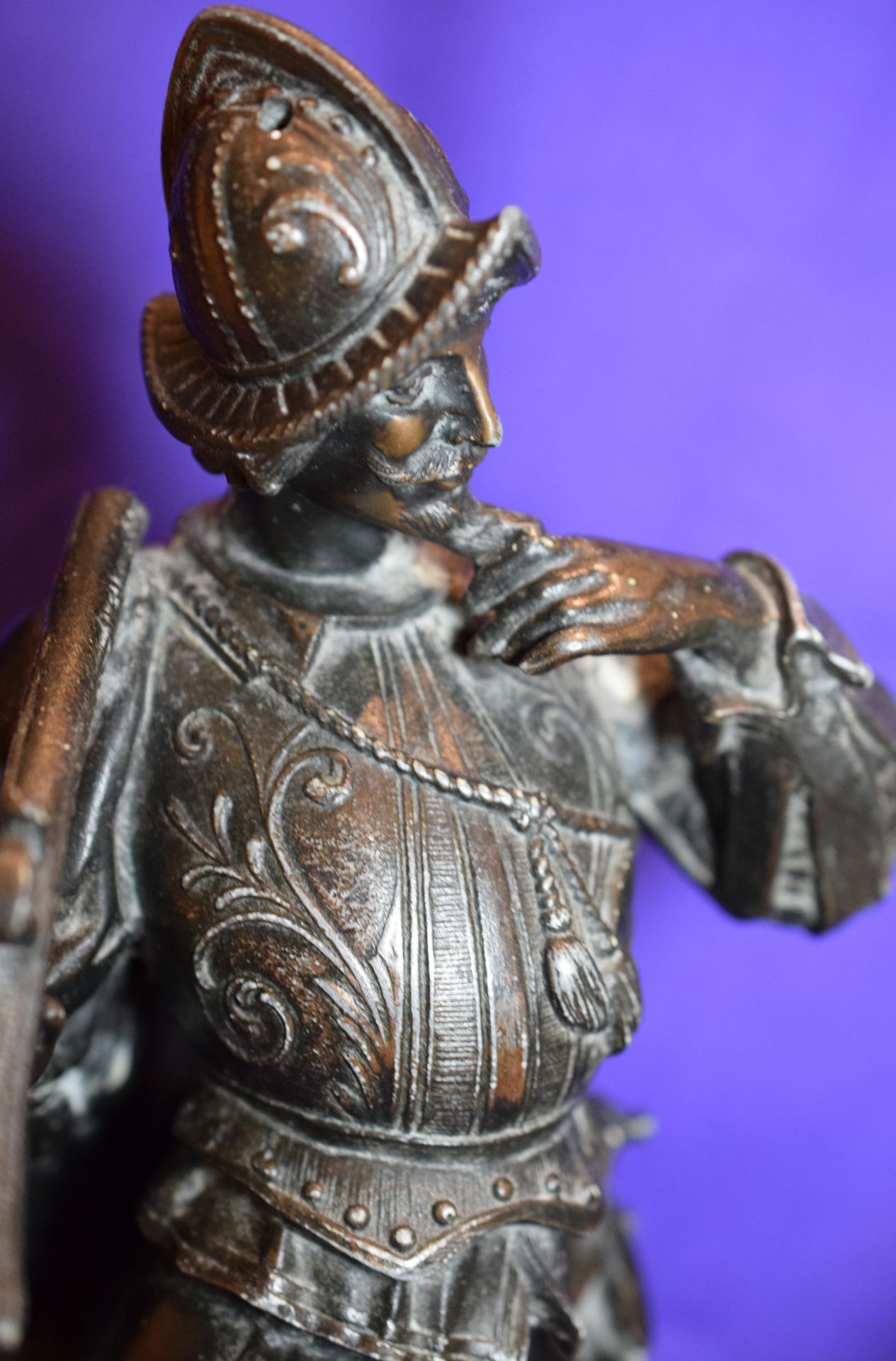 Pair Of Bronzed Spelter Figures Of Spanish Conquistadors - Image 2 of 6