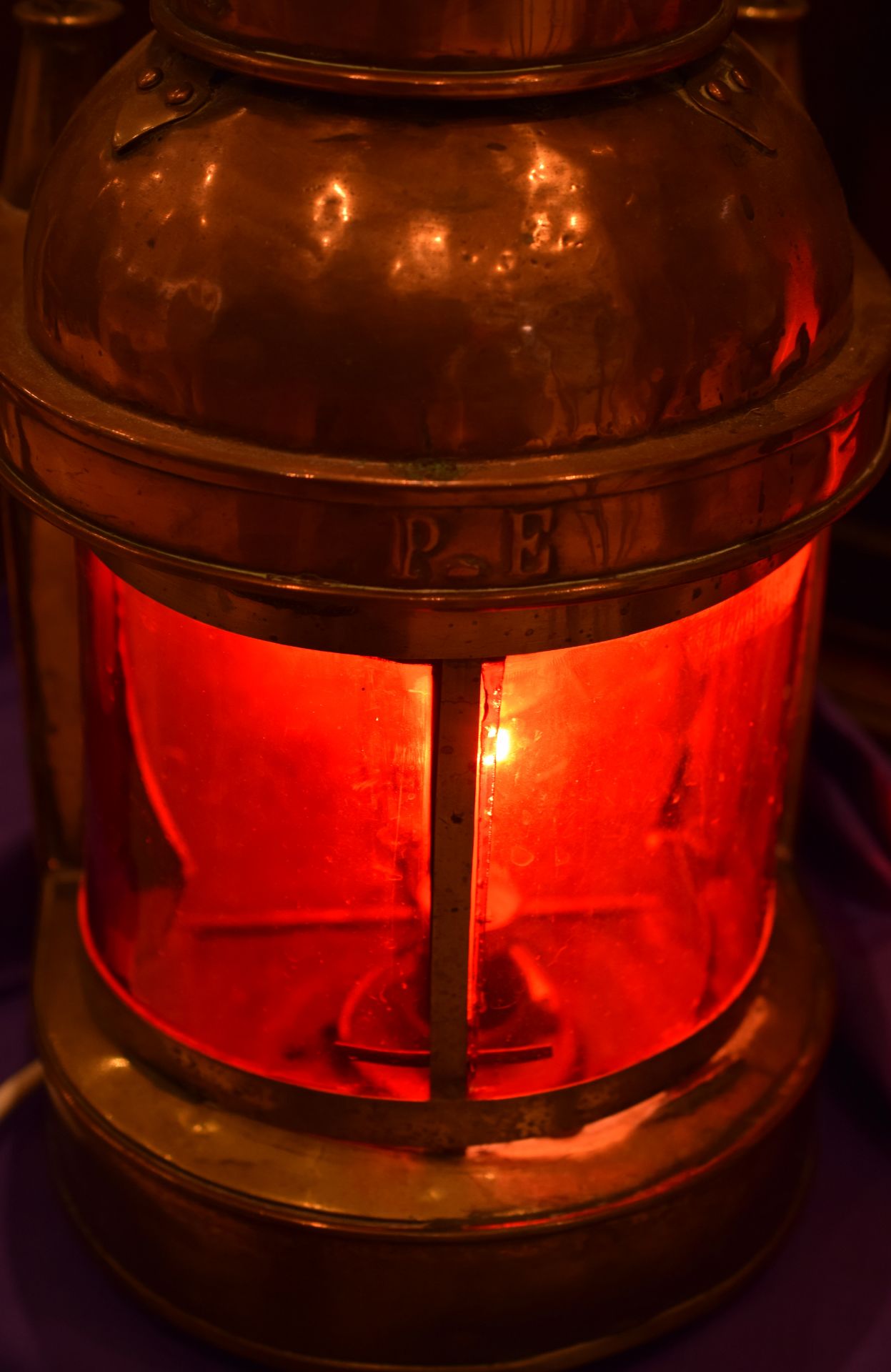 Original Vintage Copper Ship's Lamp - Image 2 of 2