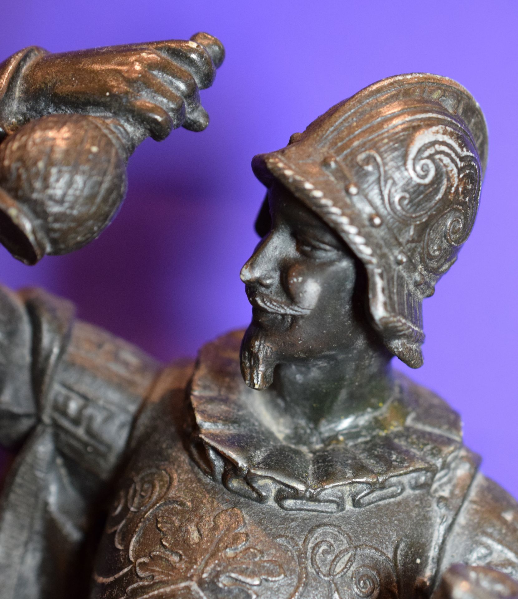 Pair Of Bronzed Spelter Figures Of Spanish Conquistadors - Image 6 of 6