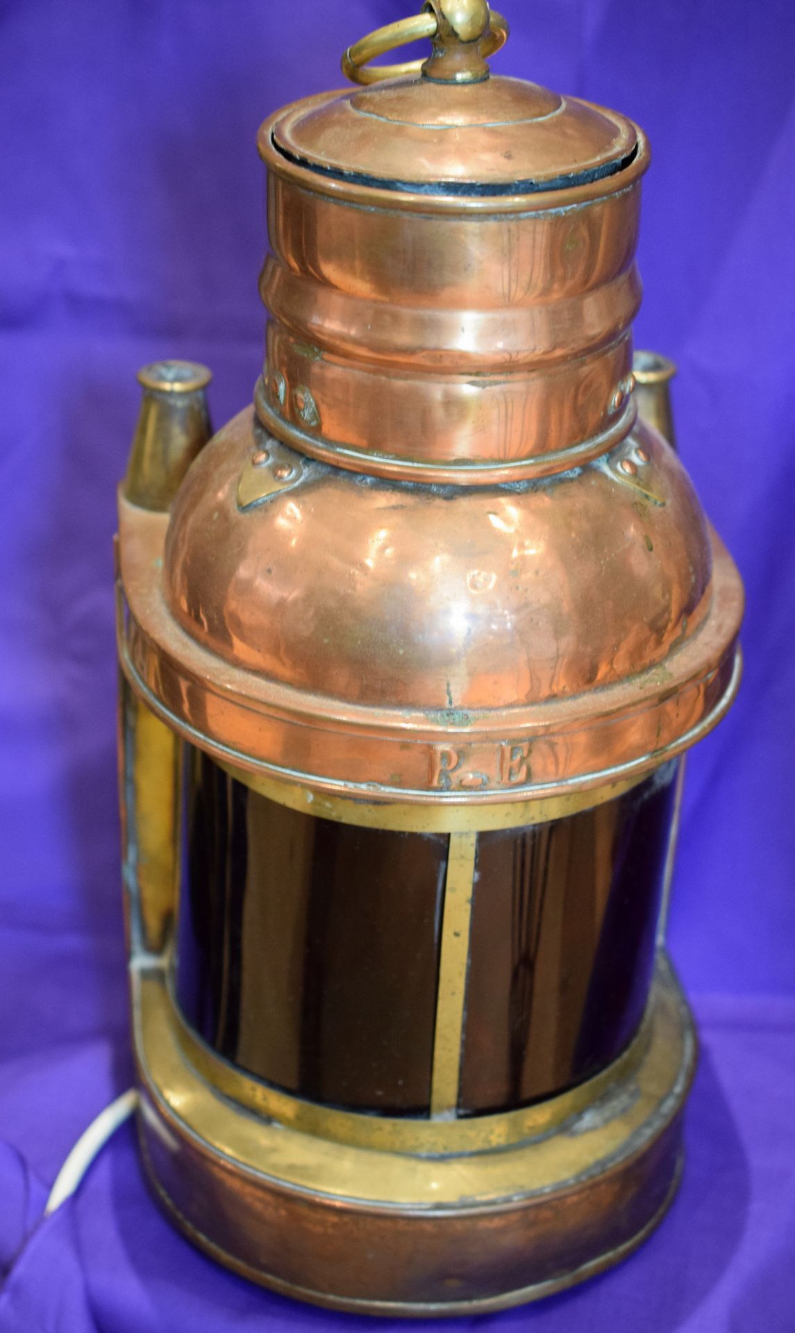 Original Vintage Copper Ship's Lamp