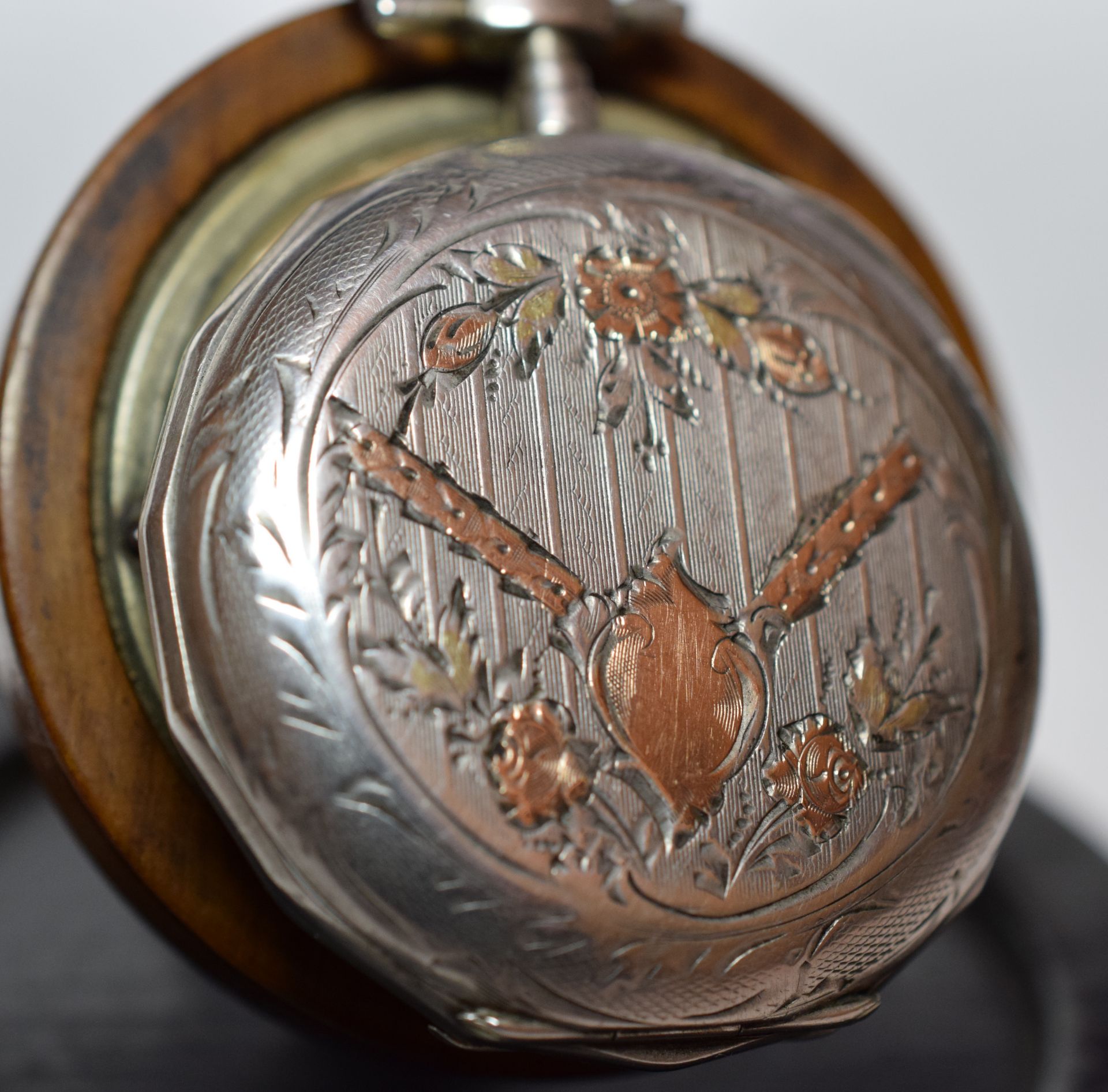 Silver Cased French Pocket Watch With Movement Signed C.Crettiez On Display Stand - Image 3 of 9