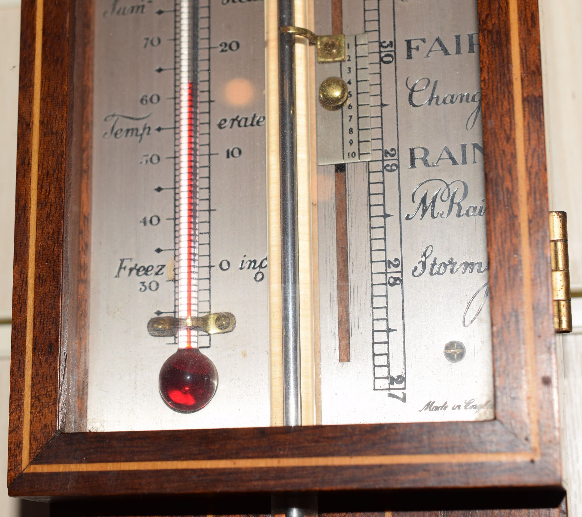 Comitti Of London Mahogany Stick Barometer *** reserve lowered *** - Image 10 of 10