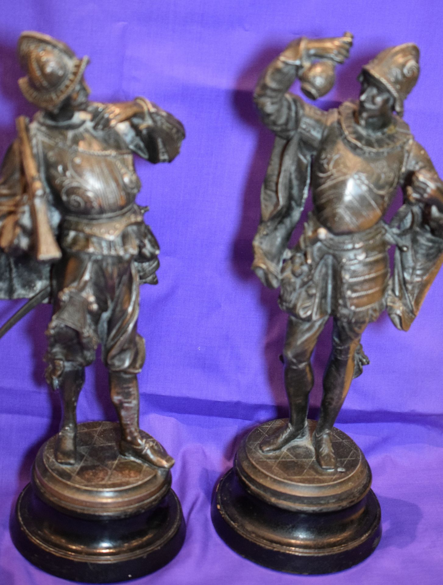 Pair Of Bronzed Spelter Figures Of Spanish Conquistadors - Image 4 of 6