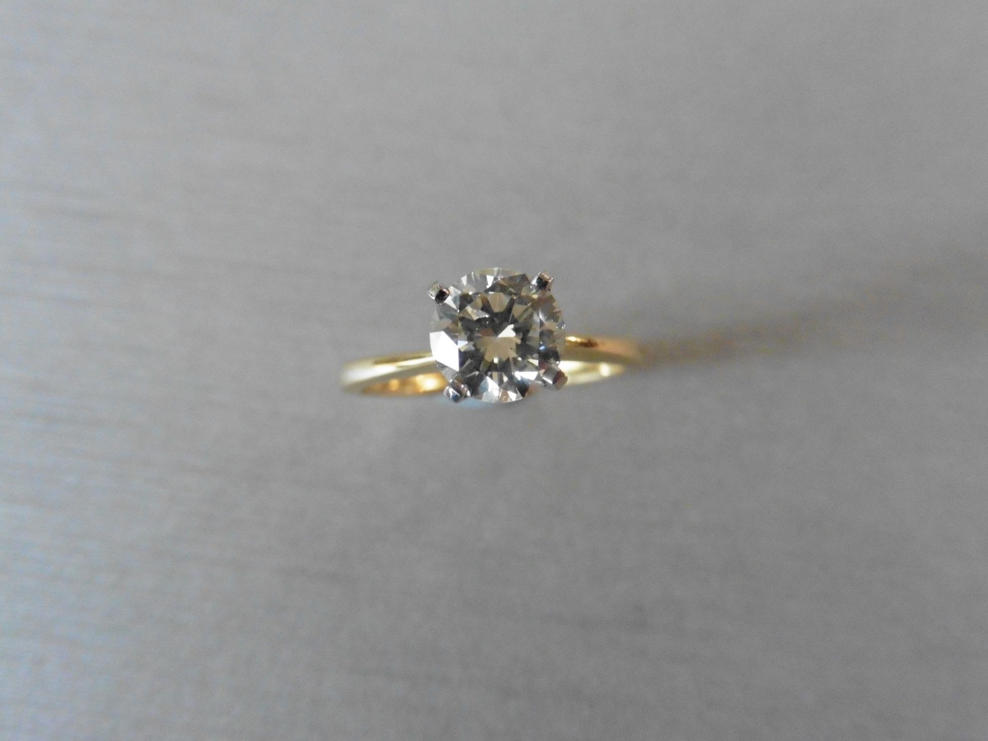 1.00ct diamond solitaire ring set with abrilliant cut diamond, J colour Si1/2 clarity. Set in a high - Image 4 of 4