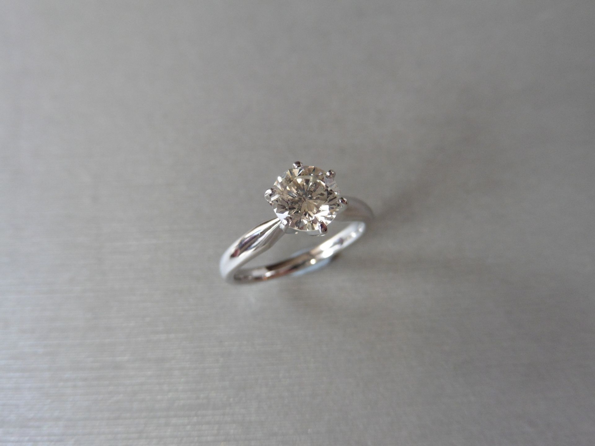 1.22ct diamond solitaire ring set with a brilliant cut diamond I/J colour si3 clarity. 18Ct white