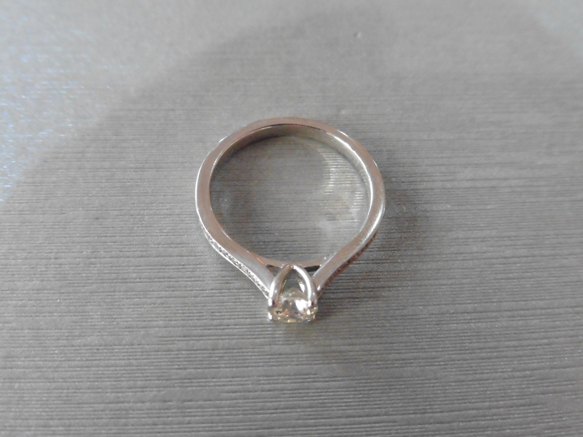 0.50ct Diamond set solitaire ring set with a brilliant cut diamond, of VS clarity, I colour. Secured - Image 2 of 3