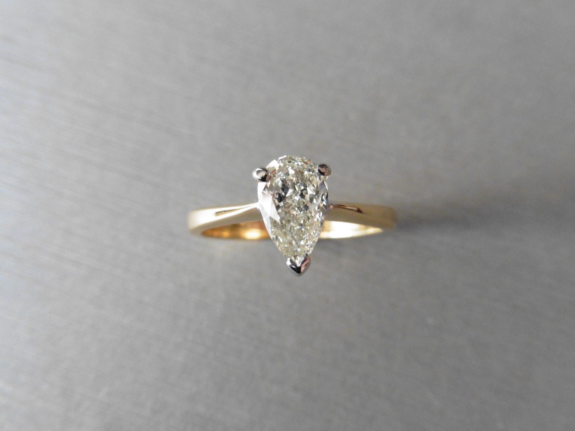 0.70ct pear shaped diamond solitaire ring. J/K colour VS clarity. 3 claw setting in white gold - Image 4 of 4