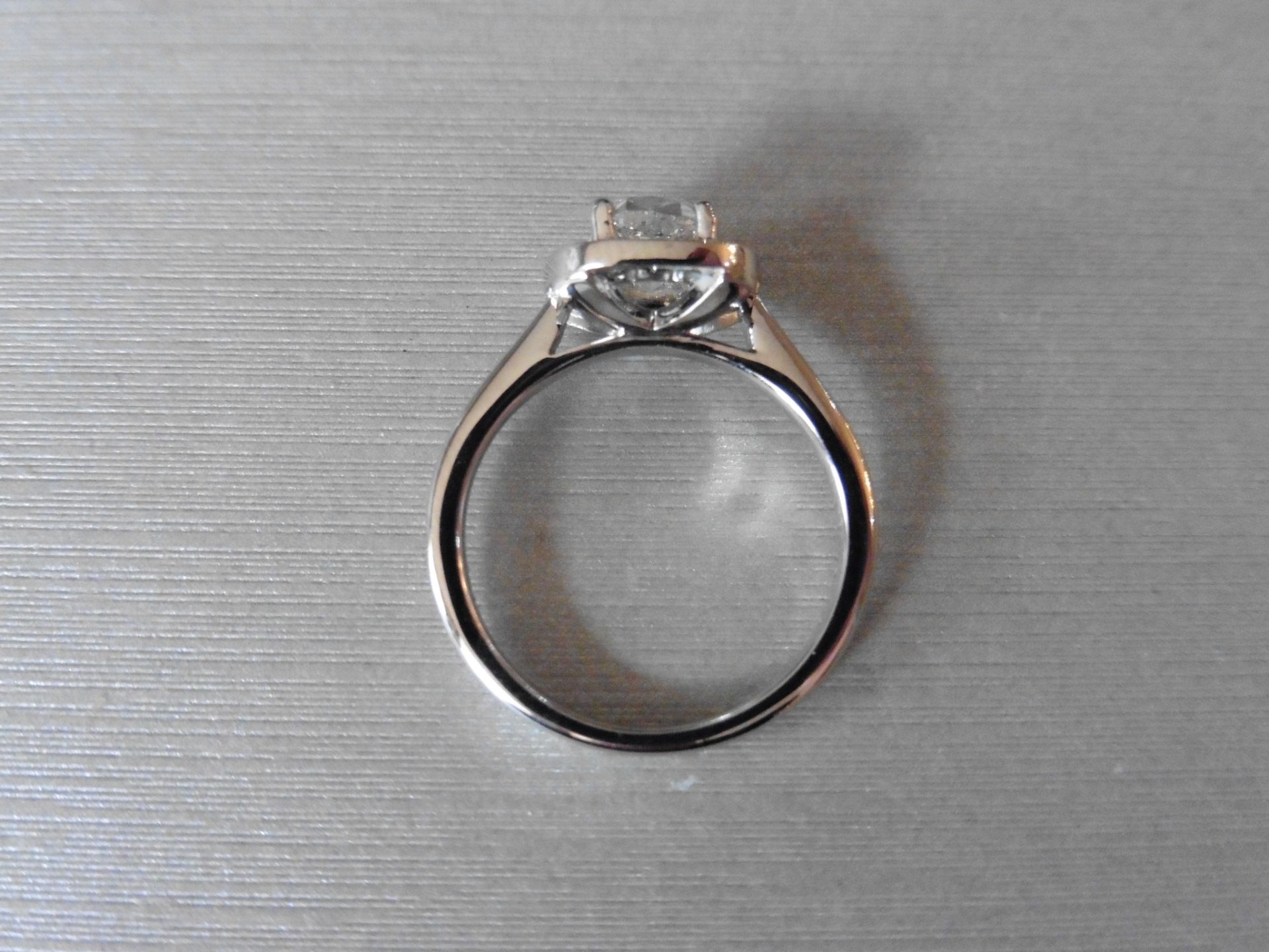 1.20ct Platinum diamond set solitaire ring set with a cushion cut diamond, D colour and VS2 clarity. - Image 3 of 5