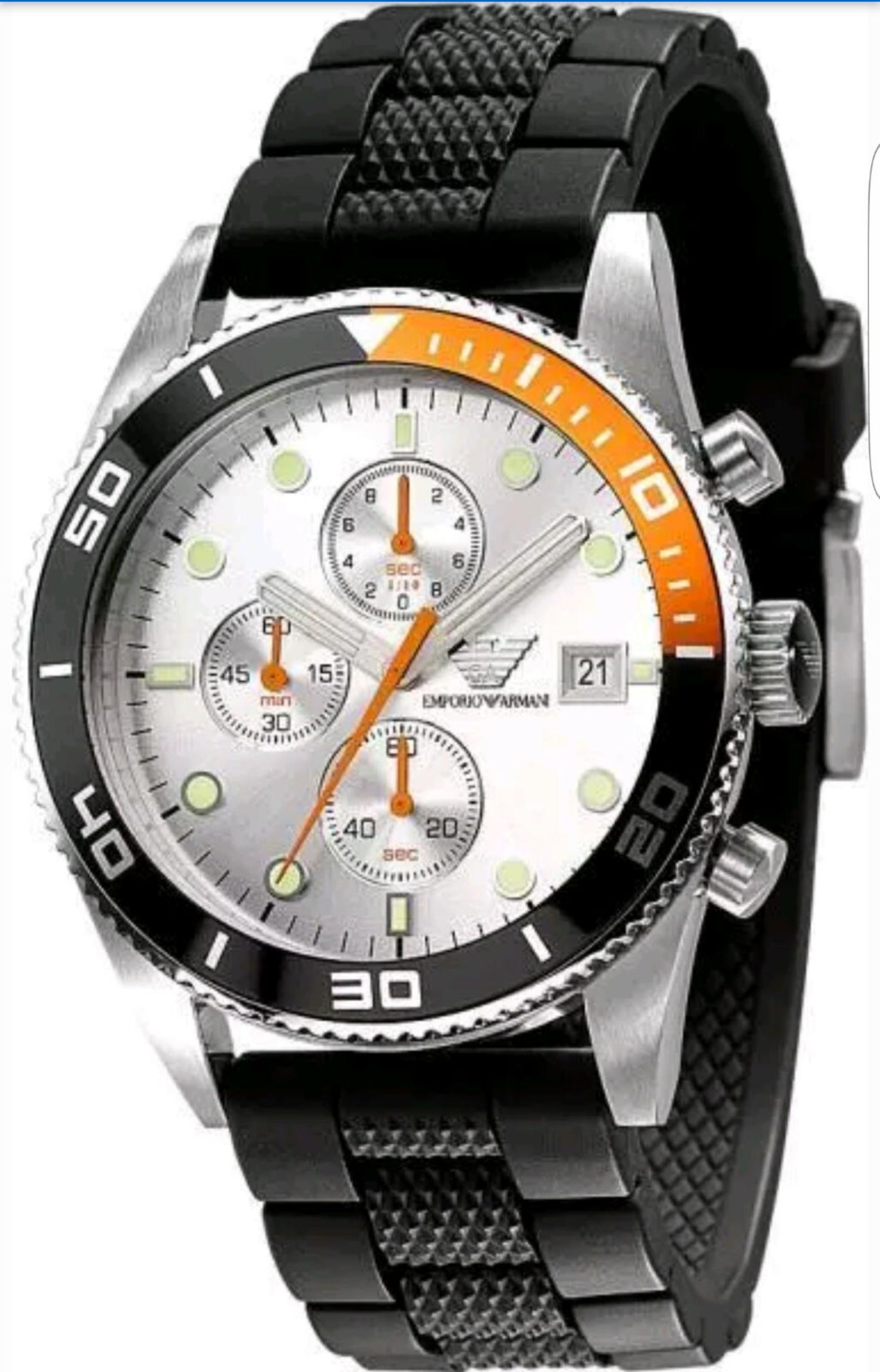 BRAND NEW EMPORIO ARMANI AR5856, GENT'S SPORTS CHRONOGRAPH DESIGNER WATCH, COMPLETE WITH ORIGINAL