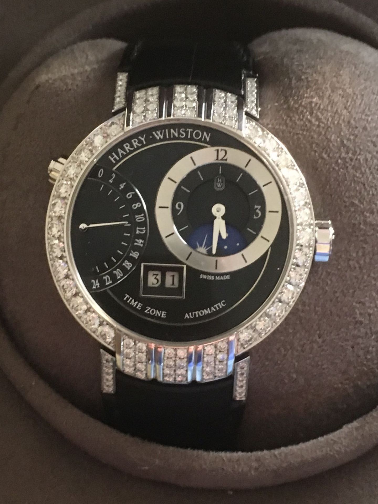 HARRY WINSTON Premier Excenter 18k White Gold Watch with box & papers - Image 7 of 9