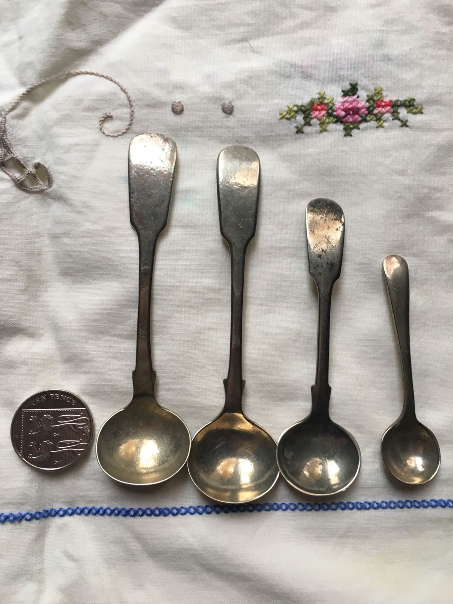 4 x antique silver spoons.