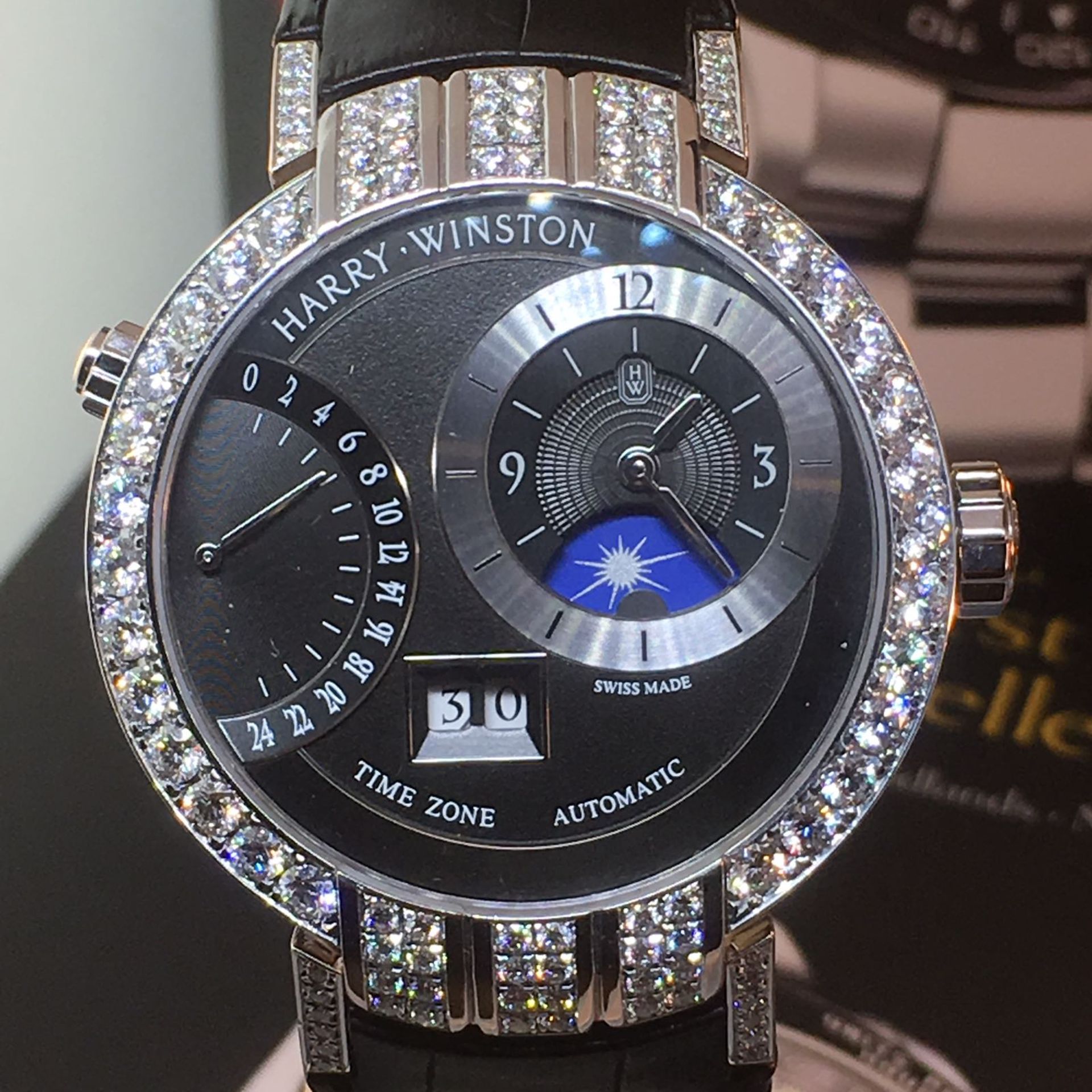 HARRY WINSTON Premier Excenter 18k White Gold Watch with box & papers - Image 2 of 9