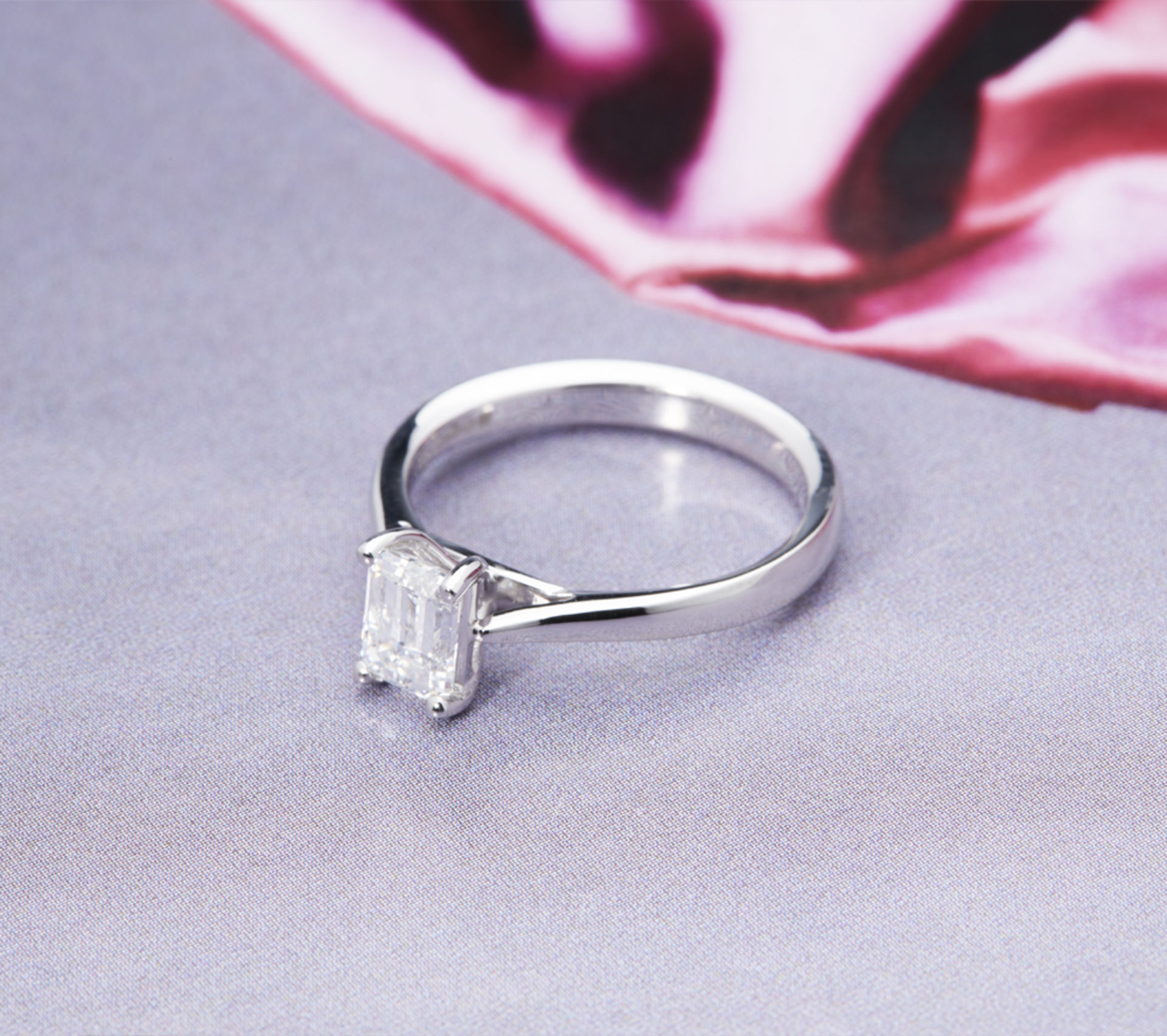 Platinum Emerald Cut 1.05ct Diamond Ring