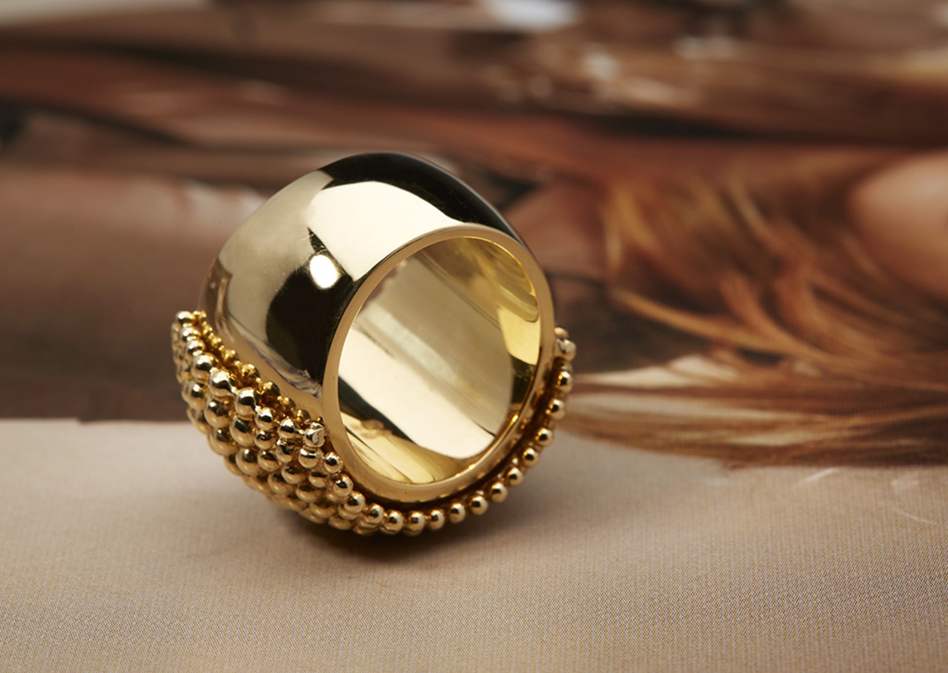 18k Yellow Gold Bombe Ring Size L - Image 5 of 5