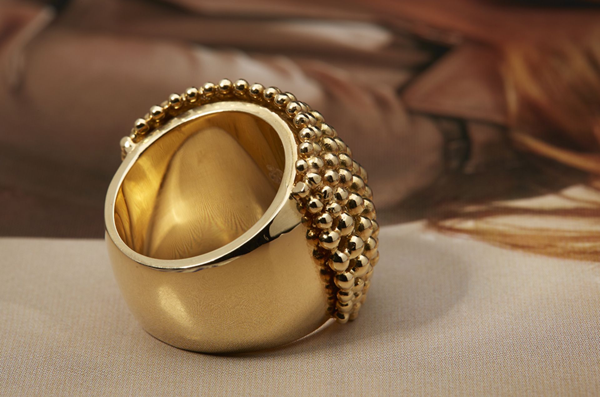 18k Yellow Gold Bombe Ring Size L - Image 3 of 5