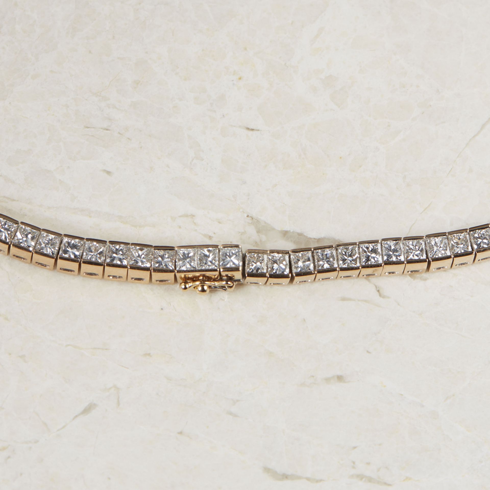 18k Rose Gold Princess Cut 20.00ct Diamond Necklace - Image 3 of 6