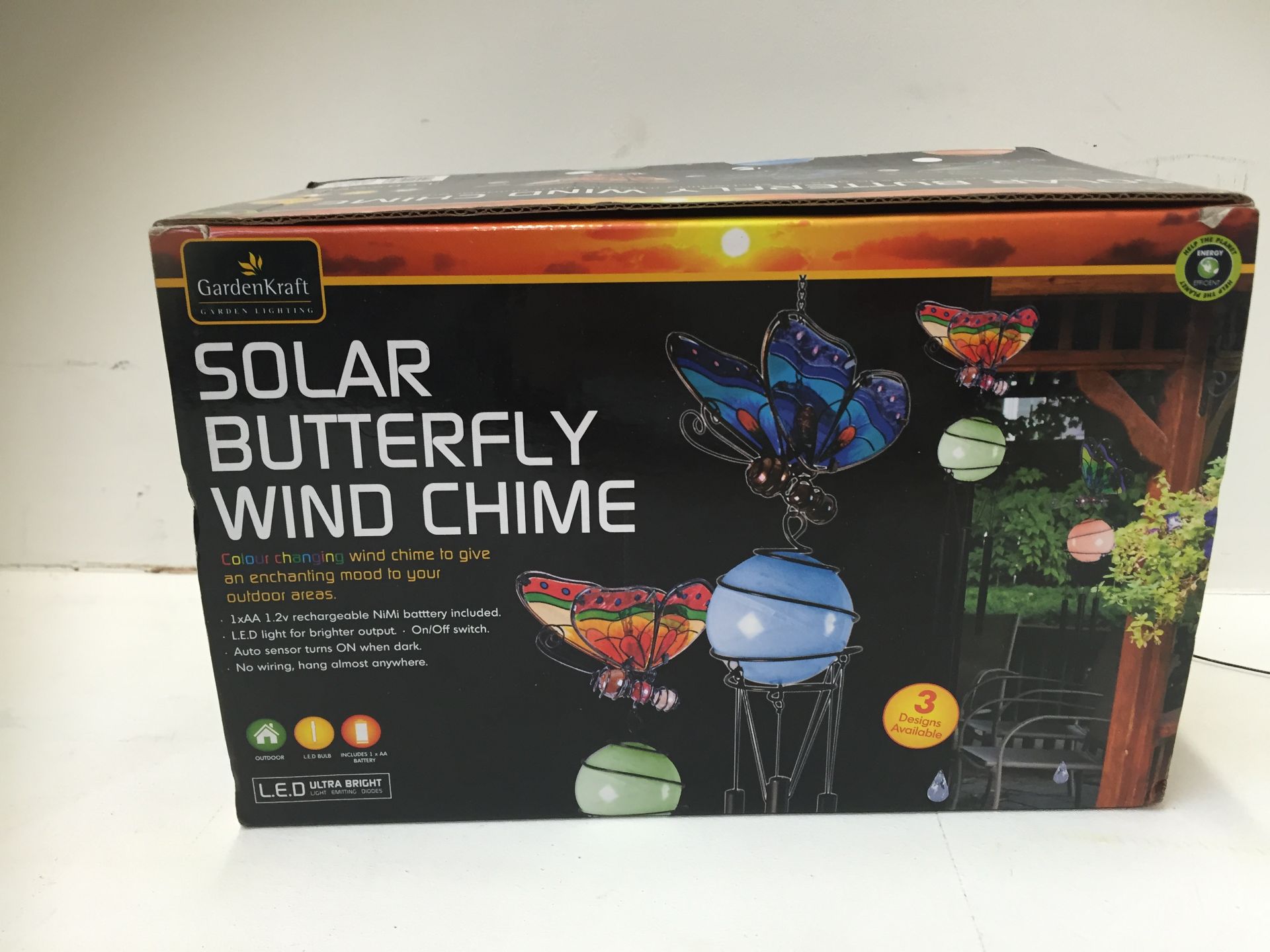 Solar Butterfly Wind Chime Colour Changing LED Light_RRP £14.92_B1 All lots in this auction are