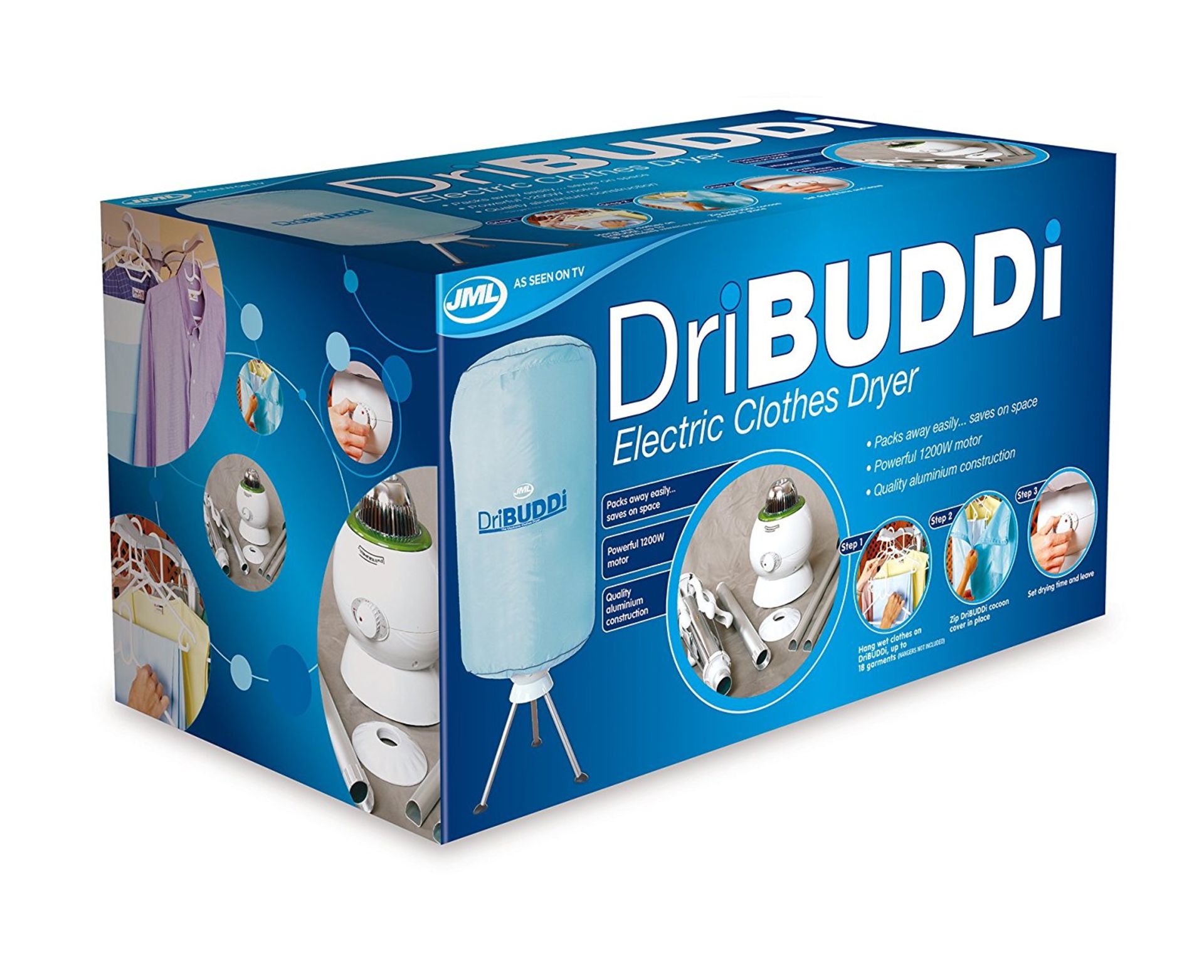 Dri Buddi 1200W - This smart clothes dryer safely but gently dries your clothes using a warm air