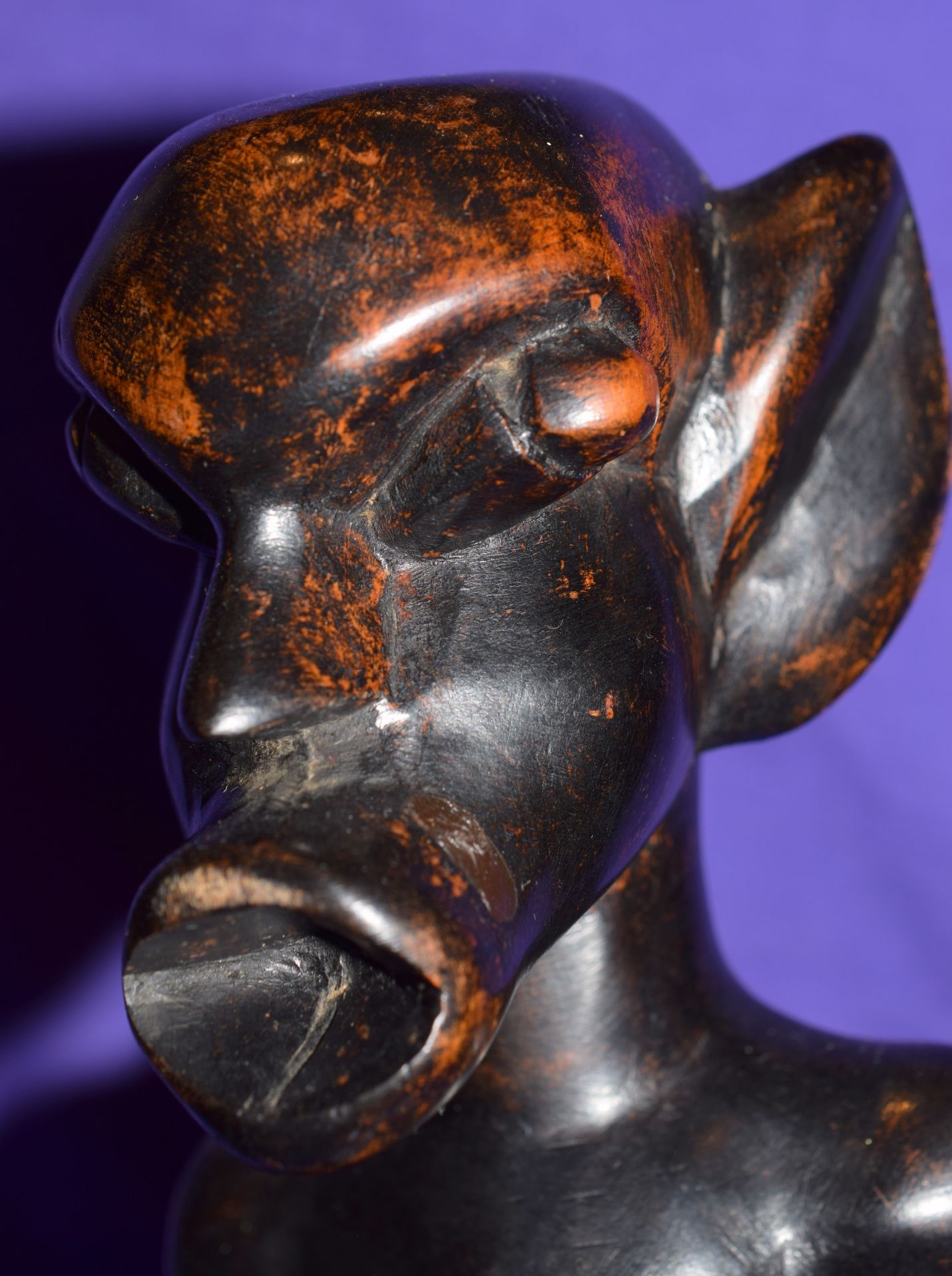 Unusual Tribal African Ebony Fertility God Figure Early 1900s - Image 2 of 5