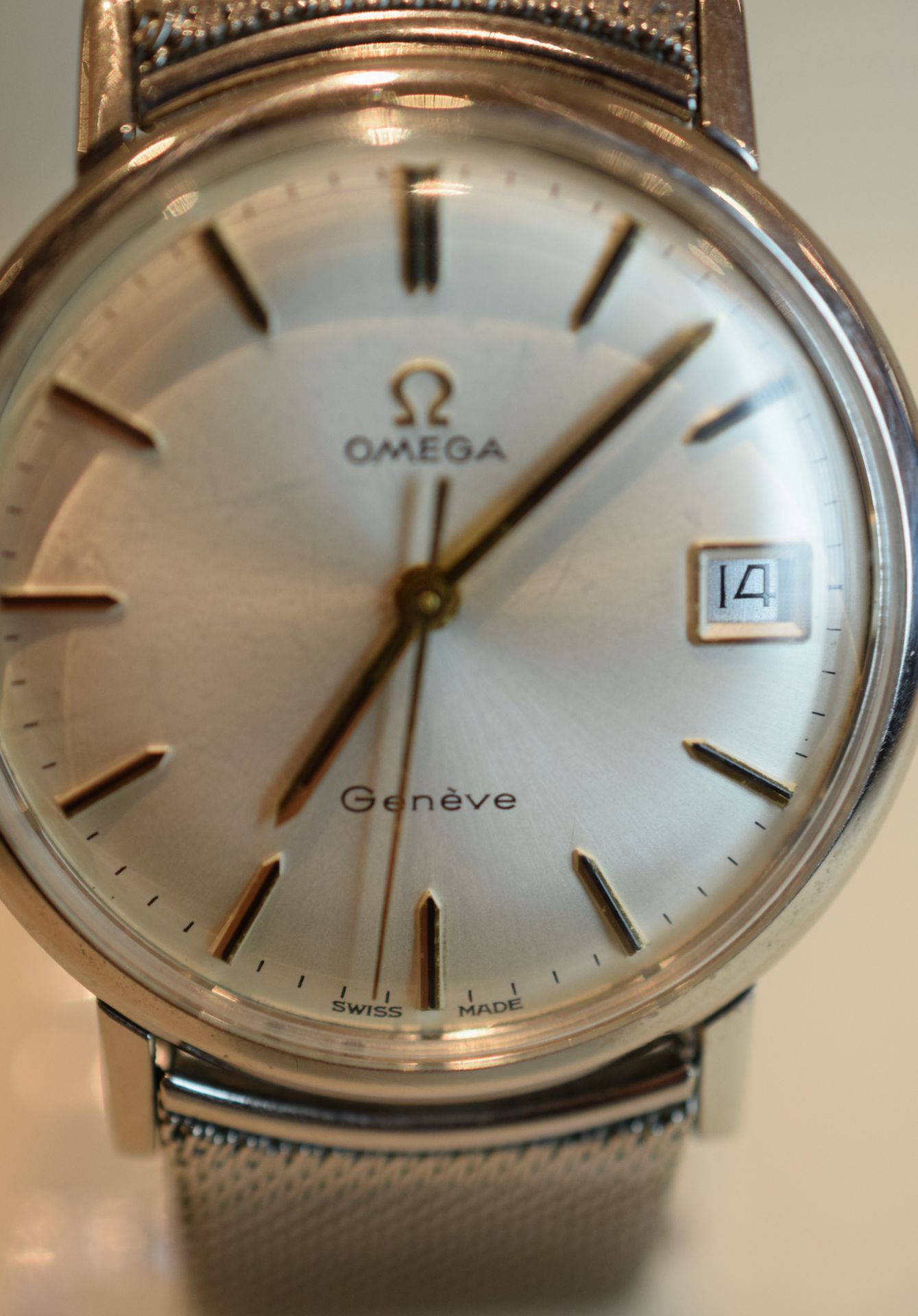 Omega Stainless Steel Case Geneve On Beautiful Milanese Bracelet c1960s/70s - Image 3 of 10