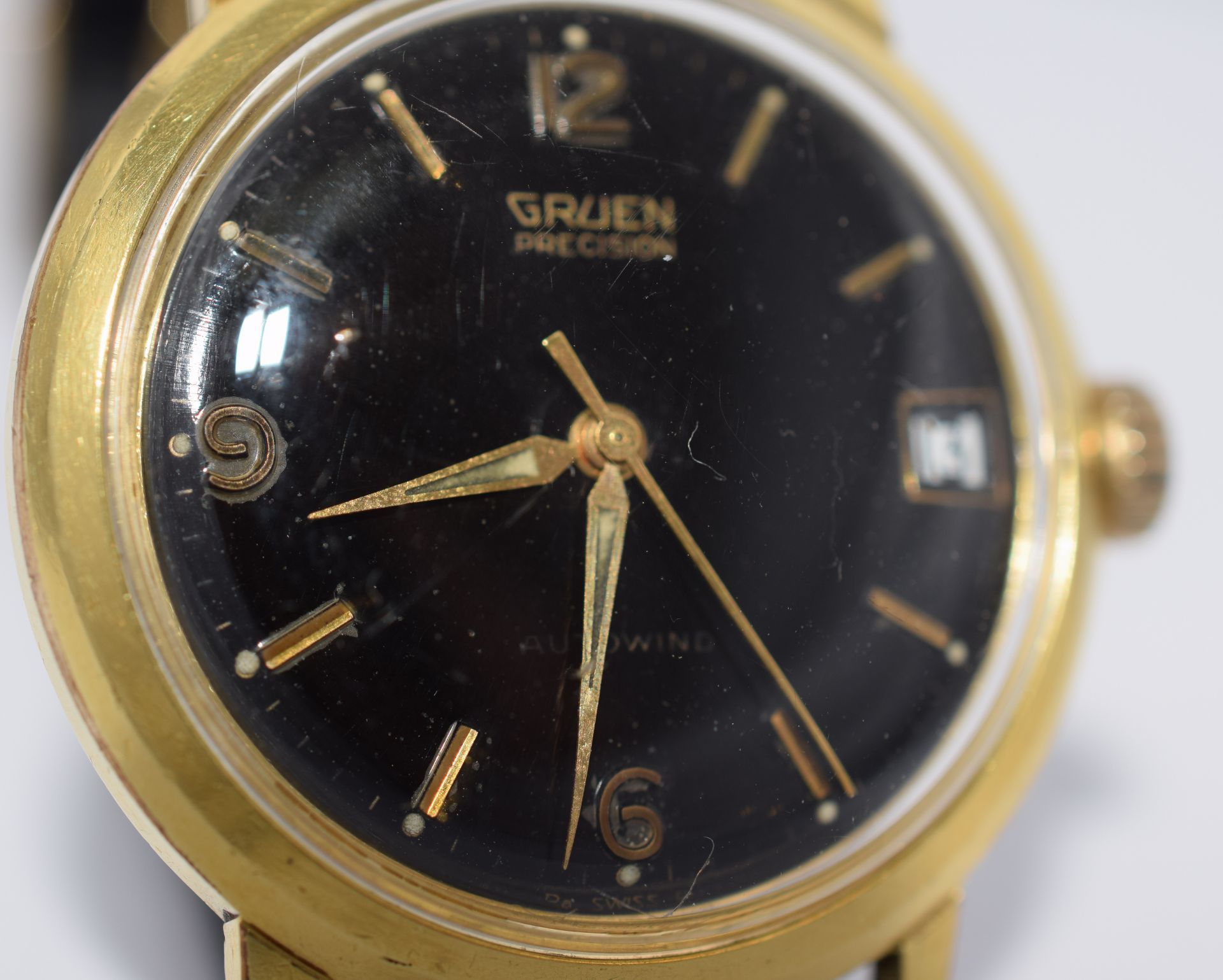 Vintage Gruen Precision Gentleman's Automatic Wristwatch Black Dial - Image 8 of 8