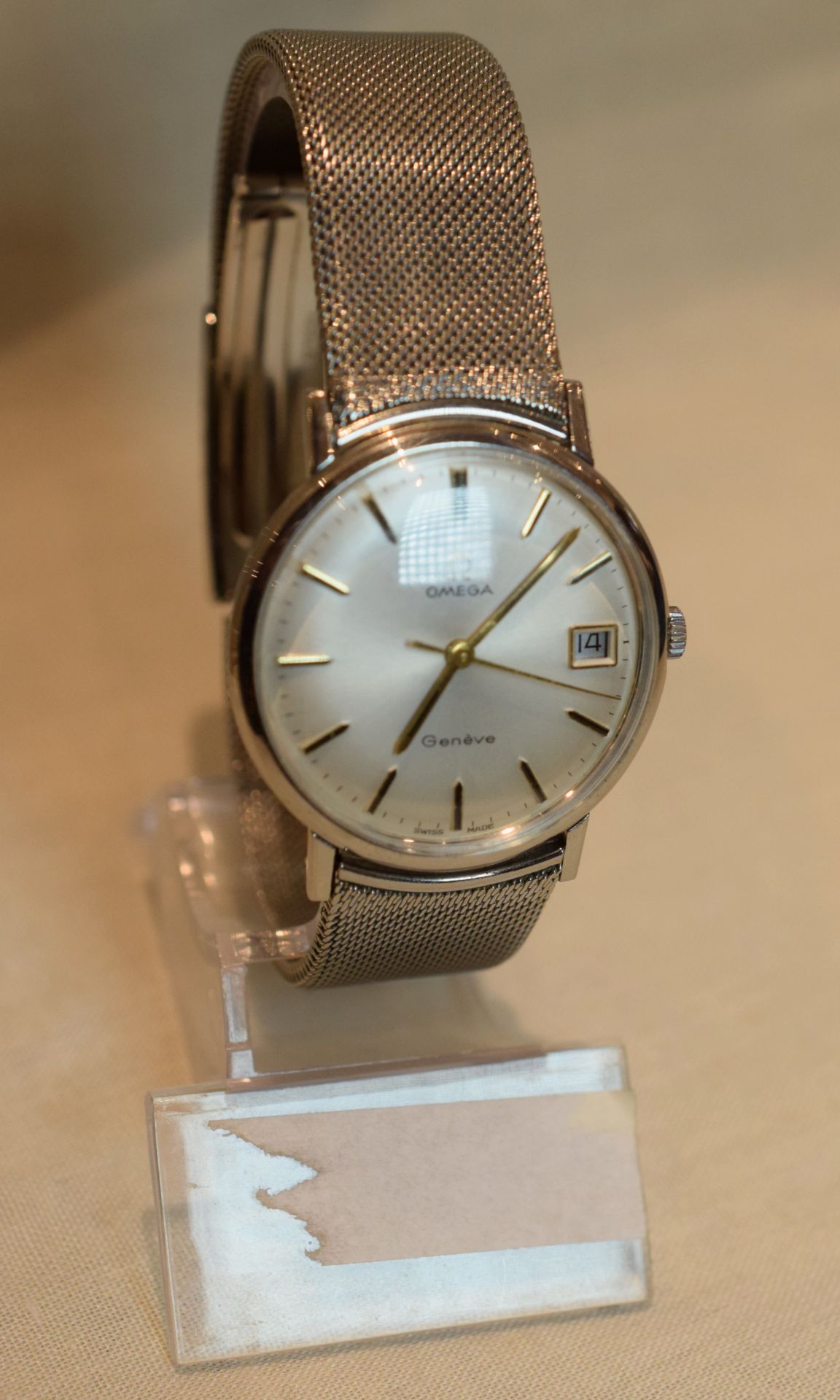 Omega Stainless Steel Case Geneve On Beautiful Milanese Bracelet c1960s/70s - Image 2 of 10