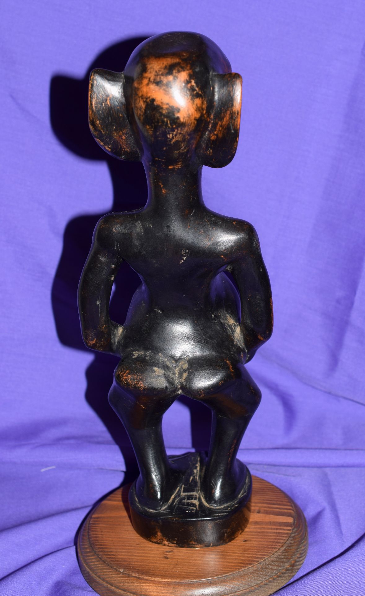 Unusual Tribal African Ebony Fertility God Figure Early 1900s - Image 4 of 5