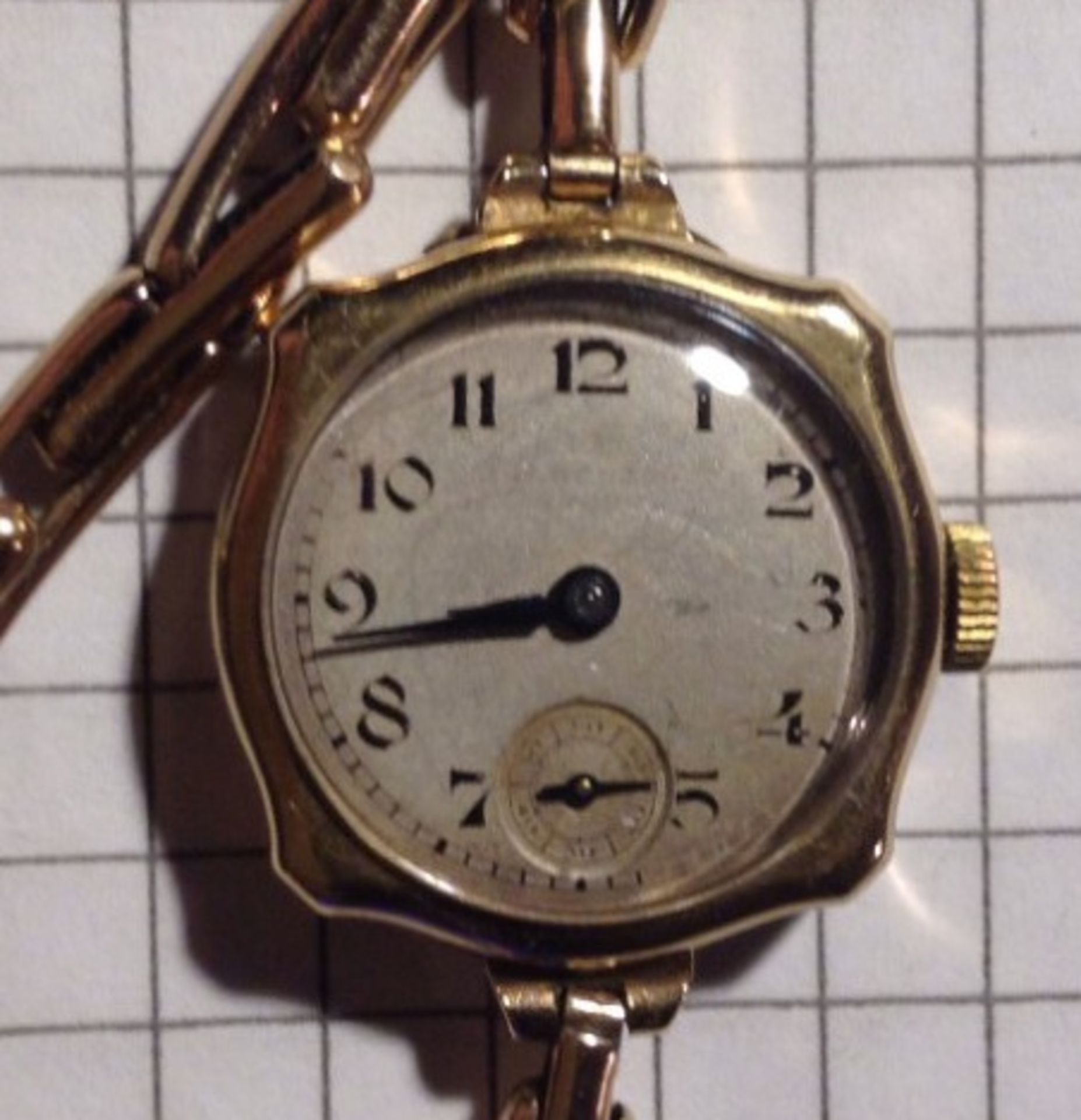 1936/37 Lady's 9ct Gold Watch On Expanding Bracelet Possibly JW Bensons