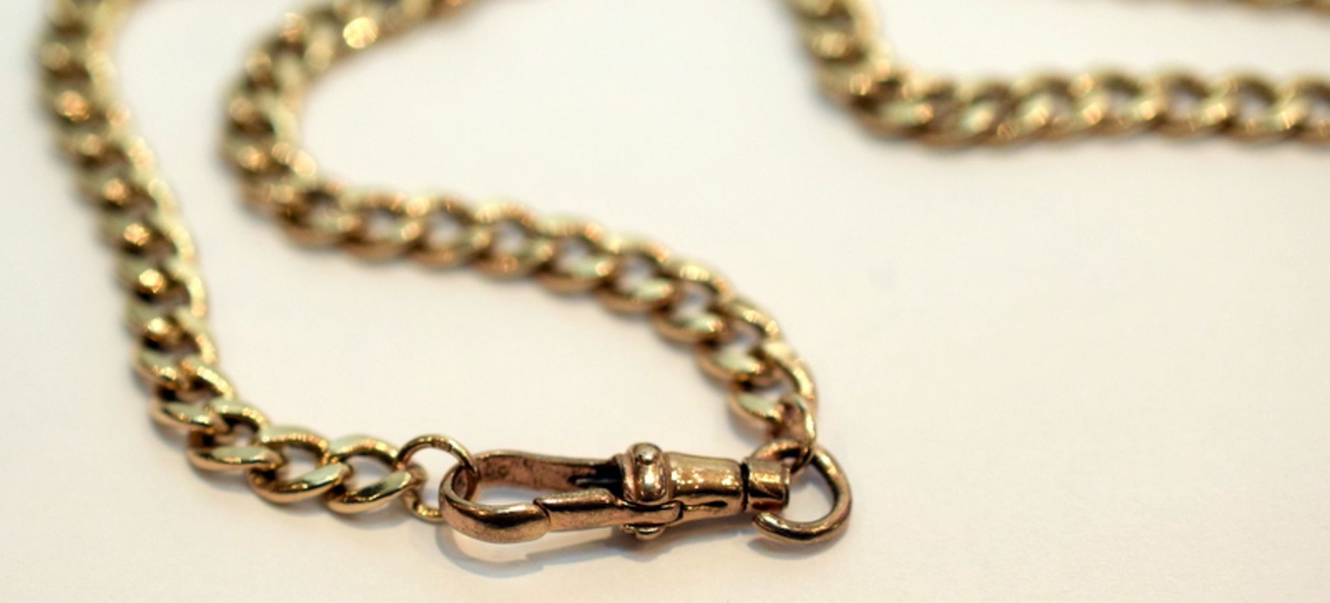 9ct Rose Gold Albert Watch Chain With 9ct Rose Gold T-Bar - Image 4 of 6