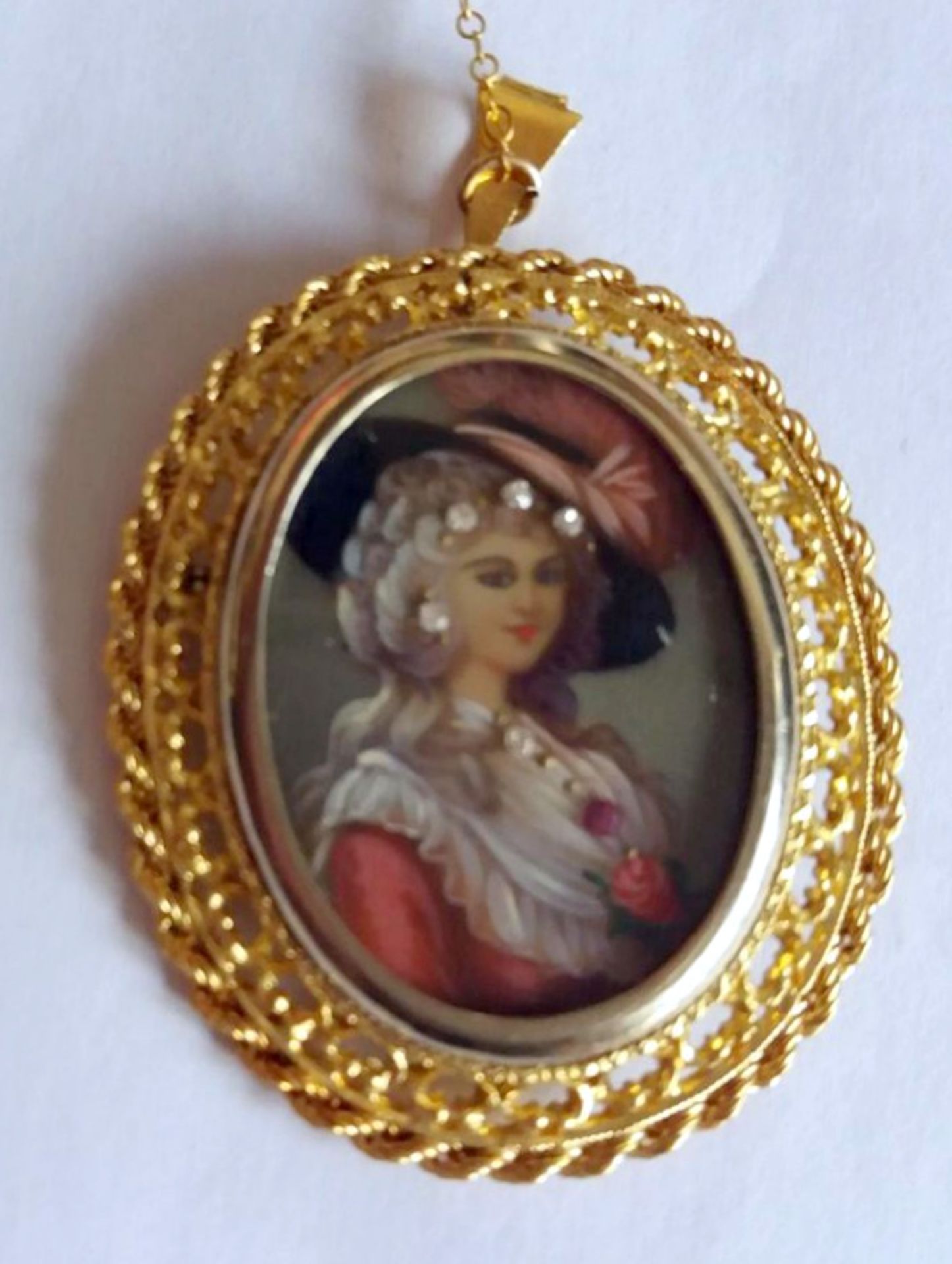 Edwardian 18ct Gold Brooch With Painted Miniature - Image 2 of 5