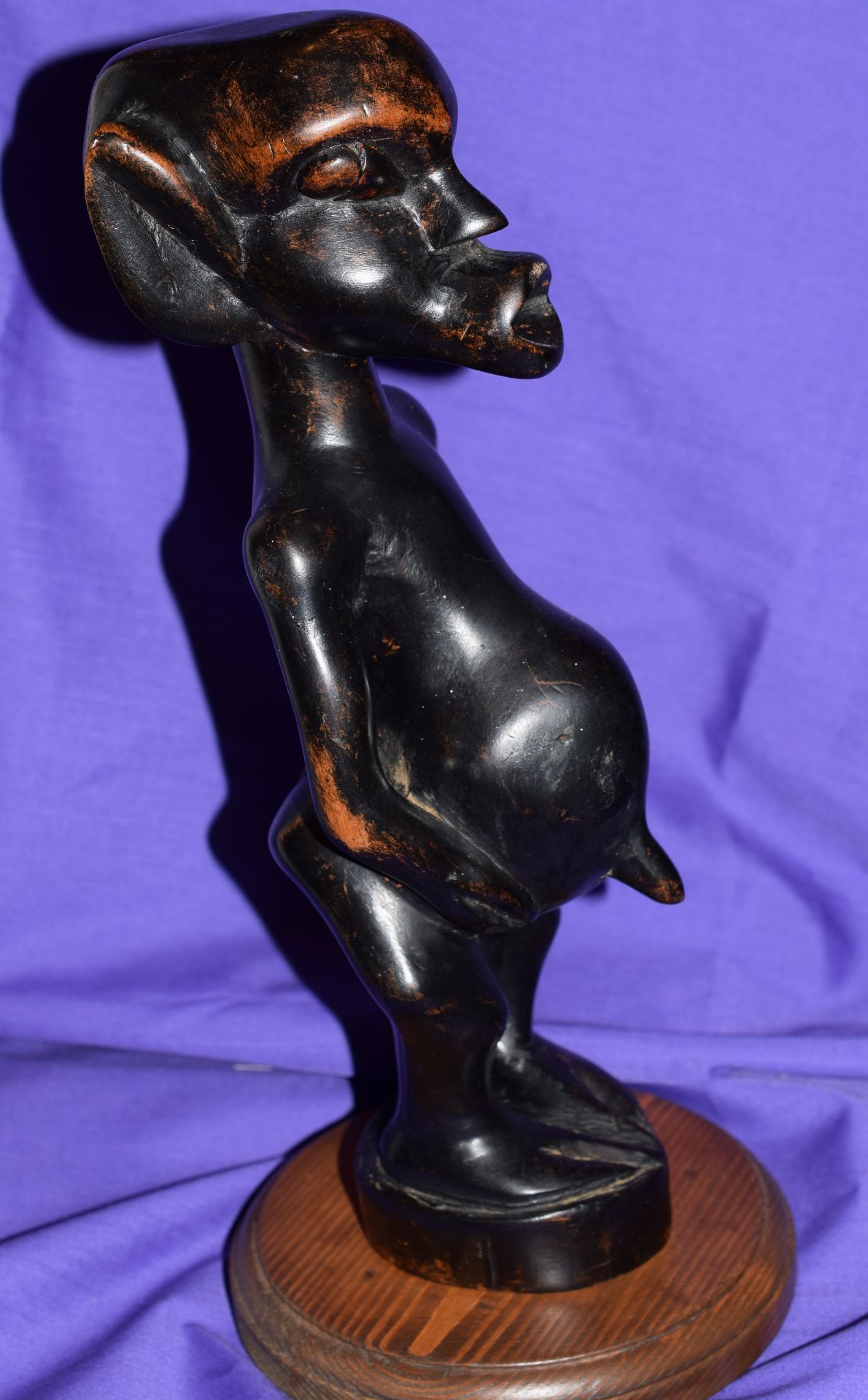 Unusual Tribal African Ebony Fertility God Figure Early 1900s - Image 5 of 5