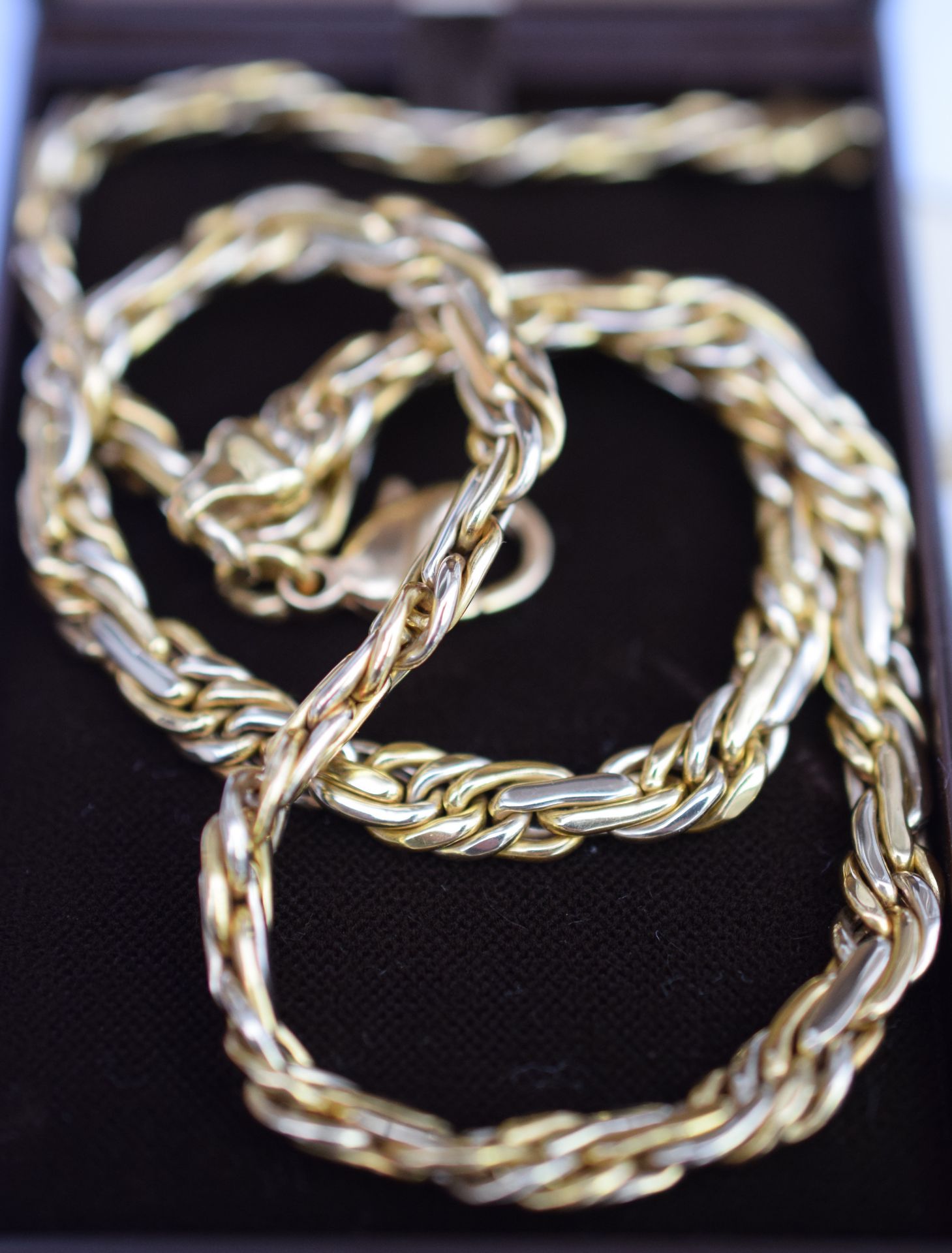 18ct Two Coloured Gold Italian Rope Style Necklace 27.9grms