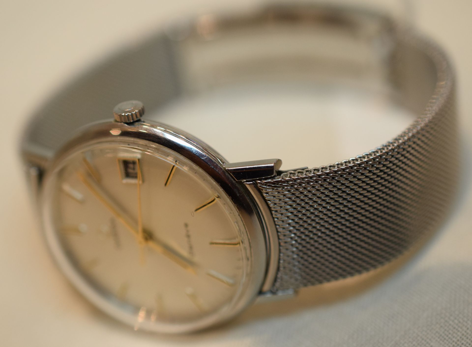 Omega Stainless Steel Case Geneve On Beautiful Milanese Bracelet c1960s/70s - Image 5 of 10