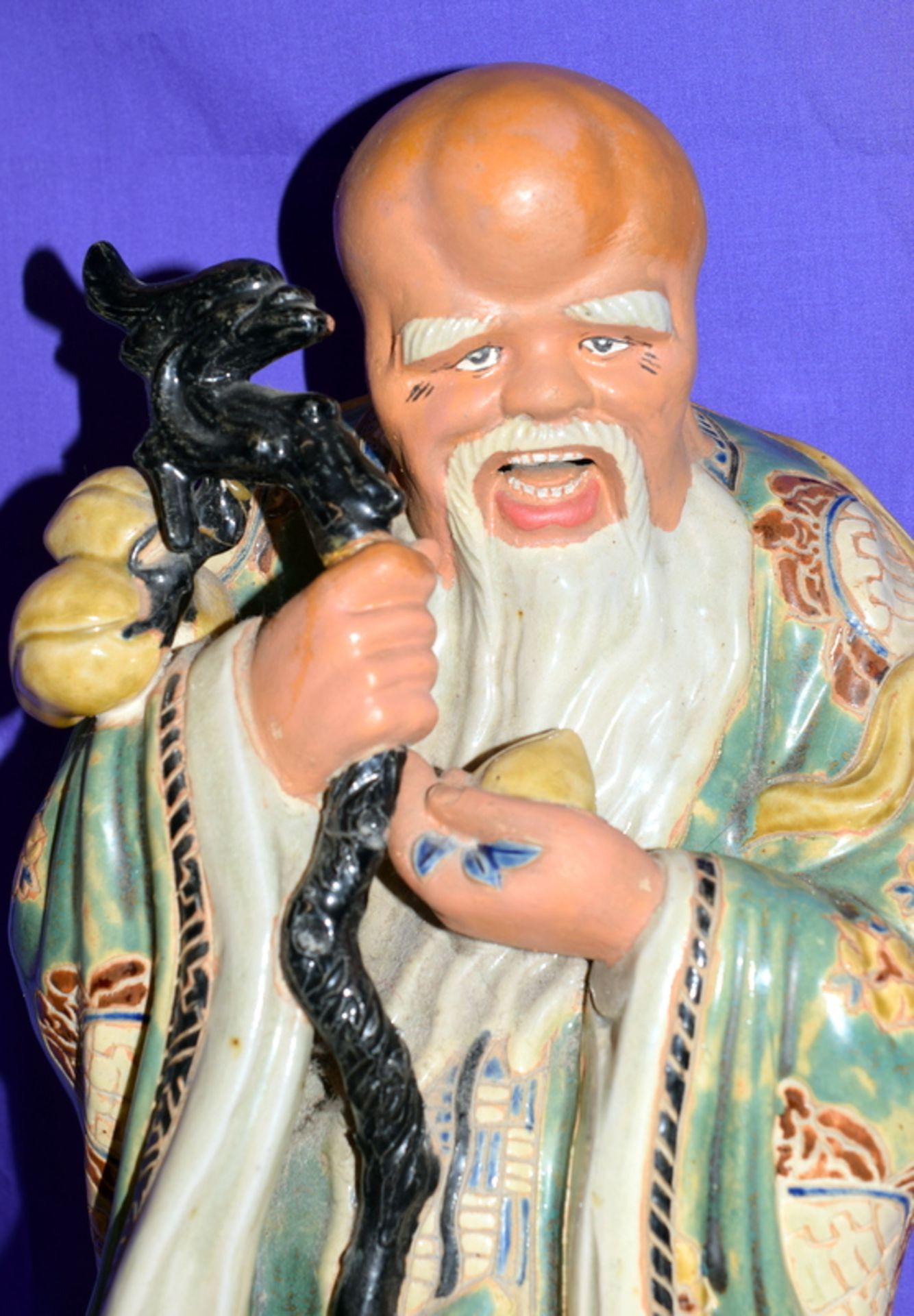 Chinese Deity Figure Vintage Late 19th Century & Signed - Image 2 of 5