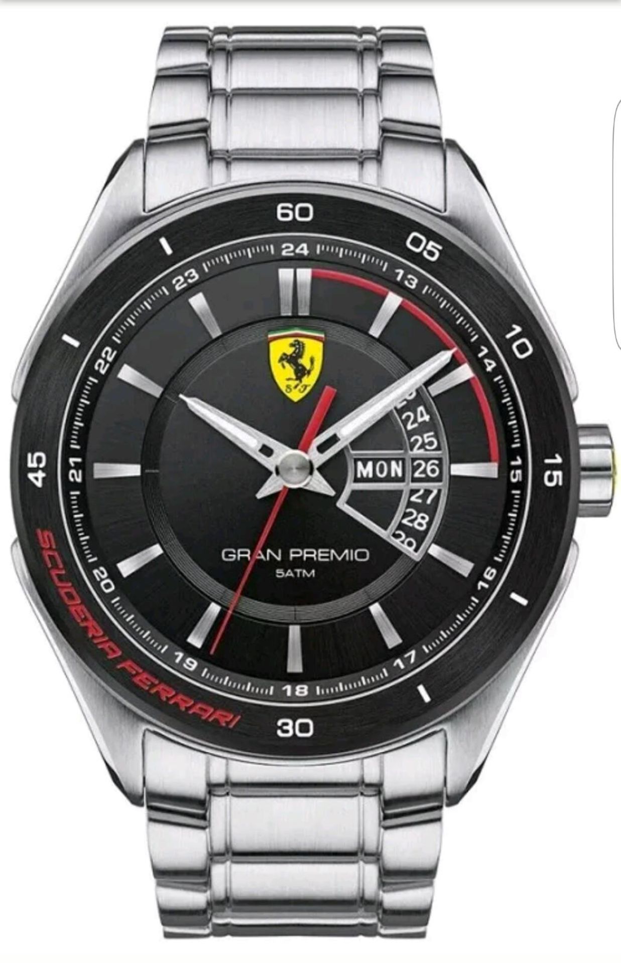 BRAND NEW SCUDERIA FERRARI SF11 MENS GRAN PREMIO DAY/ DATE WATCH 0830189, COMPLETE WITH ORIGINAL BOX