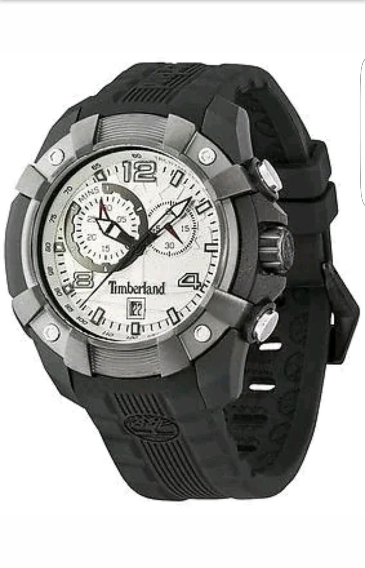 BRAND NEW TIMBERLAND TBL.13356JPBU/13 MENS CHRONOGRAPH SILICONE STRAP WATCH, COMPLETE WITH