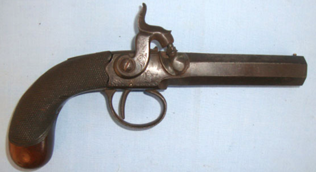 C1860, English .61" Massive Bore ‘Man Stopper’ Percussion Pistol With Octagonal Barrel